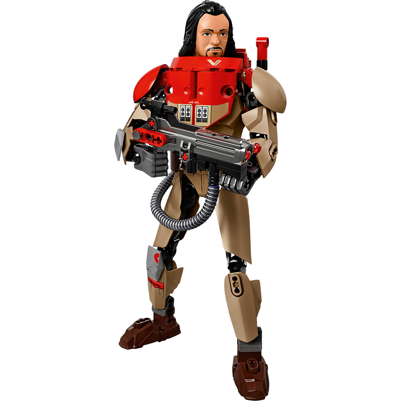 LEGO Star Wars 75525: Бэйз Мальбус LEGO Star Wars 75525: Бэйз МальбусПластмассовые конструкторы<br>LEGO Star Wars 75525: Бэйз Мальбус<br><br>Характеристики:<br><br>- в набор входит: детали сборки Бэйза Мальбуса, наклейки, детали оружия, инструкция<br>- состав: пластик<br>- количество деталей: 148<br>- примерное время сборки: 20 минут<br>- размер упаковки: 14 * 7 * 26 см.<br>- высота фигуры: 24 см.<br>- для детей в возрасте: от 9 до 14 лет<br>- Страна производитель: Дания/Китай/Чехия/<br><br>Легендарный конструктор LEGO (ЛЕГО) представляет серию “Звездные Войны” с героями одноименных фильмов. Этот набор относится к битве на Скарифе и событиям фильма “Изгой-один. Звёздные войны: Истории”. Отличный красный с бежевым костюм Бэйза напоминает доспех. Часть костюма выполнена из мягкого пластика, в набор входит 7 наклеек для декорирования. Руки поворачиваются в плечах, локтях и кистях, а ноги в бедрах, коленях и ступнях, фигурку удобно ставить в желаемые позы. Наплечники двигаются и позволяют рукам двигаться свободно. Детали на правой ноге Бэйза напечатаны. Голова и волосы выполнен очень детально и качественно. Множество декоративных элементов делают Бэйза почти настоящим. Ручной пулемет повстанца оснащен снарядами, вылетающими благодаря встроенному механизму. Присоединись к команде повстанцев и совершенствуй свою силу. <br><br>Конструктор LEGO Star Wars 75525: Бэйз Мальбус можно купить в нашем интернет-магазине.<br><br>Ширина мм: 263<br>Глубина мм: 144<br>Высота мм: 76<br>Вес г: 287<br>Возраст от месяцев: 108<br>Возраст до месяцев: 168<br>Пол: Мужской<br>Возраст: Детский<br>SKU: 5002380