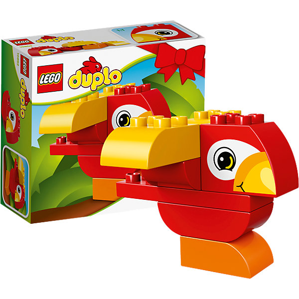 LEGO DUPLO 10852: Моя первая птичка LEGO DUPLO 10852: Моя первая птичкаПластмассовые конструкторы<br>LEGO DUPLO 10852: Моя первая птичка<br><br>Характеристики:<br><br>- в набор входит: детали птички, инструкция<br>- состав: пластик<br>- количество деталей: 7<br>- размер коробки: 15 * 1,5 * 6 см.<br>- для детей в возрасте: от 1,5 до 3 лет<br>- Страна производитель: Дания/Китай/Чехия/<br><br>Легендарный конструктор LEGO (ЛЕГО) представляет серию «DUPLO» (Д?пло) для самых маленьких. Крупные детали безопасны для малышей, а интересная тематика, возможность фантазировать, собирать из конструктора свои фигуры и играть в него приведут кроху в восторг! Этот небольшой набор сразу и игрушка и конструктор. Яркие и отлично детализированные детали выполнены из очень качественного пластика. Ребенок сможет собирать из них райских птичек, располагая крылья и хохолок по-разному. Детали набора подходят ко всем другим наборам серии DUPLO. Играя с этим конструктором ребенок сможет развить внимание, память, моторику ручек, а также творческие способности. <br><br>Конструктор LEGO DUPLO 10852: Моя первая птичка можно купить в нашем интернет-магазине.<br><br>Ширина мм: 159<br>Глубина мм: 139<br>Высота мм: 63<br>Вес г: 128<br>Возраст от месяцев: 12<br>Возраст до месяцев: 36<br>Пол: Унисекс<br>Возраст: Детский<br>SKU: 5002408