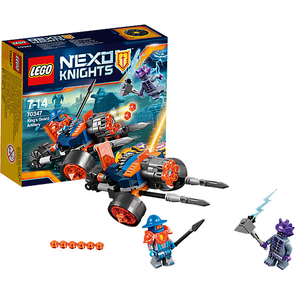 LEGO NEXO KNIGHTS 70347: Самоходная артиллерийская установка королевской гвардии LEGO NEXO KNIGHTS 70347: Самоходная артиллерийская установка королевской гвардииПластмассовые конструкторы<br>LEGO NEXO KNIGHTS 70347: Самоходная артиллерийская установка королевской гвардии<br><br>Характеристики:<br><br>- в набор входит: установка, 2 фигурки, аксессуары, инструкция<br>- состав: пластик<br>- количество деталей: 98<br>- размер коробки: 14 * 4,5 * 12 см.<br>- размер установки: 14 * 9 * 6 см.<br>- для детей в возрасте: от 7 до 14 лет<br>- Страна производитель: Дания/Китай/Чехия<br><br>Легендарный конструктор LEGO (ЛЕГО) представляет серию «NEXO KNIGHTS» (Нэксо Найтс) по сюжету одноименного мультсериала. Серия понравится любителям средневековья благодаря рыцарям, принцессам, монстрам и ужасным злодеям. Трехколесное средство передвижения имеет необычное строение передних колес благодаря изгибу поперечной детали, и за счет этого передвигается плавно. Две передние пики защищают рыцаря, а если передвинуть заднее колесо к кабине, то они выдвинутся. Шестиствольная фронтальная пушка оснащена механизмом, позволяющим стрелять снарядами по очереди с помощью движущейся шестеренки. В кабине есть место для одного королевского гвардейца. Фигурка гвардейца отлично детализирована, и в этой серии выходит с прозрачными оранжевыми наплечниками, фигурка имеет два выражения лица. Каменный монстр из набора представлен с отличным рельефом и молотом с молнией, также фигурка имеет два выражения лица. Помогай бороться с монстрами с помощью прогресса и королевской установки!<br><br>Конструктор LEGO NEXO KNIGHTS 70347: Самоходная артиллерийская установка королевской гвардии можно купить в нашем интернет-магазине.<br><br>Ширина мм: 143<br>Глубина мм: 119<br>Высота мм: 48<br>Вес г: 118<br>Возраст от месяцев: 84<br>Возраст до месяцев: 168<br>Пол: Мужской<br>Возраст: Детский<br>SKU: 5002425