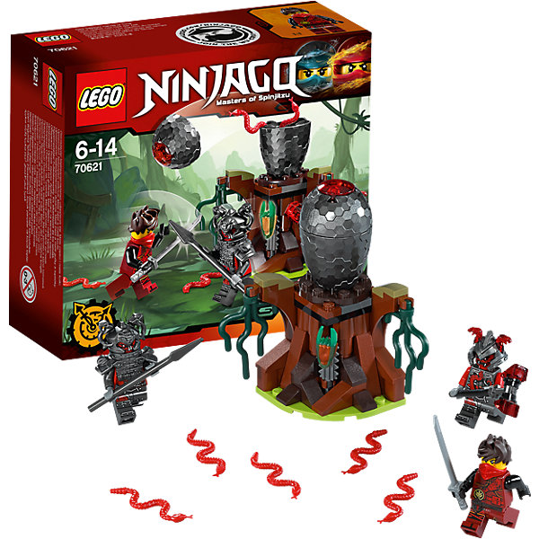 LEGO NINJAGO 70621: Атака Алой армии LEGO NINJAGO 70621: Атака Алой армииПластмассовые конструкторы<br>LEGO NINJAGO 70621: Атака Алой армии<br><br>Характеристики:<br><br>- в набор входит: детали машины и подставки, 3 минифигурки, 1 клинок времени, аксессуары, красочная инструкция по сборке<br>- минифигурки набора: Кай, Риветт, Слэкджо<br>- состав: пластик<br>- количество деталей: 83<br>- размер яйца вермиллионов: 10 * 7 * 7 см. <br>- для детей в возрасте: от 6 до 14 лет<br>- Страна производитель: Дания/Китай/Чехия<br><br>Легендарный конструктор LEGO (ЛЕГО) представляет серию «NINJAGO» (Ниндзяго) - это увлекательный мир воинов ниндзя против зла. Ребенку понравятся разнообразие приключений и возможности новых игр. <br><br>Большой детализированный пень с водорослями и аксессуарами стал пристанищем для вермиллионов, на нем расположено их огромное яйцо. Внутри пня находится механизм, который открывает яйцо, как будто он само треснуло и раскрылось. Внутри яйца находится пять вермиллионов, красных болотных змей, с ними и придется бороться ниндзям. Новый костюм Кая очень ему идет, новые рисунки, отличная маска и объемная прическа делают его еще более реалистичным, он вооружен серебрянной катаной. <br><br>Злодей Риветт представлен в тяжелом доспехе, на его шлеме расположены две змеи, под доспехами фигурка разрисована и все еще выглядит угрожающе, у фигурки два выражения лица. Второй злодей, Слэкджо, выступает в объемном шлеме и с большим молотом, у него также два лица. С помощью особых сил они хотят завладеть временем и вселенной Ниндзяго. Помоги Каю применить клинок времени и победить злодеев Алой армии. <br><br>Играя с конструктором ребенок развивает моторику рук, воображение и логическое мышление, научится собирать по инструкции и создавать свои модели. Придумывайте новые истории любимых героев с набором LEGO «NINJAGO»!<br><br>Конструктор LEGO NINJAGO 70621: Атака Алой армии можно купить в нашем интернет-магазине.<br><br>Ширина мм: 160<br>Глубина мм: 139<br>Высота мм: 60<br>Вес г: 127<br>Возраст от месяцев: 72<br>Возраст до месяцев: 168<br>Пол: Мужской<br>Возраст: Детский<br>SKU: 5002433