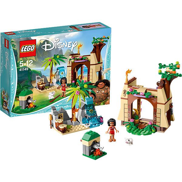 LEGO Disney Princesses 41149: Приключения Моаны на затерянном острове LEGO Disney Princesses 41149: Приключения Моаны на затерянном островеПластмассовые конструкторы<br>LEGO Disney Princesses 41149: Приключения Моаны на затерянном острове<br><br>Характеристики:<br><br>- в набор входит: детали дома и пещеры с водопадом, фигурка Моаны, свинка Пуа, аксессуары, красочная инструкция<br>- состав: пластик<br>- количество деталей: 205<br>- размер упаковки: 26 * 6 * 19 см.<br>- размер дома: 24 * 8 * 14 см.<br>- размер пещеры с водопадом: 11 * 5 * 9 см.<br>- для детей в возрасте: от 5 до 12 лет<br>- Страна производитель: Дания/Китай/Чехия<br><br>Легендарный конструктор LEGO (ЛЕГО) представляет серию «Disney Princesses» (Принцессы Диснея) в которую входят наборы конструкторов о принцессах, героях и героинях из мультфильмов компании Дисней.<br><br> Моана живет на одном из Гавайских остовов и изучает историю своих предков, играет на барабанах и ловит рыбу. Ее двухэтажный дом выглядит совсем как настоящий, красивое дерево усыпано цветами, по деталькам в виде камней ползают ящерицы, а внутренний интерьер радует своим свободным стилем. Столик в стиле этно отлично подходит домику. Моана кушает фрукты и отдыхает со своей любимой свинкой Пуа. Рядом с домом расположена пещера с водопадом, где под раскидистой пальмой Моана практикует игру на барабанах. За водой спрятано сокровище – сердце острова, открой его отодвинув детали. По ночам Моана зажигает факелы и продолжает свое обучение. Она ориентируется на острове при помощи карты. <br><br>В набор входят детали для костра и небольшой вертель для жарки рыб. Фигурка Моаны выглядит реалистично, ее вьющиеся волосы выполнены с учетом рельефа, а сбоку можно вставлять в них украшение-цветок. Фигурка может двигать головой и сидеть. Помоги Моане следовать своей судьбе и найти сердце острова. <br><br>Играя с конструктором ребенок развивает моторику рук, воображение и логическое мышление, научится собирать по инструкции и создавать свои модели. Придумывайте новые истории любимых героев с набором LEGO «Disney Princesses»!<br><br>Конструктор LEGO Disney Princesses 41149: Приключения Моаны на затерянном острове можно купить в нашем интернет-магазине.<br><br>Ширина мм: 257<br>Глубина мм: 190<br>Высота мм: 66<br>Вес г: 342<br>Возраст от месяцев: 60<br>Возраст до месяцев: 144<br>Пол: Женский<br>Возраст: Детский<br>SKU: 5002466