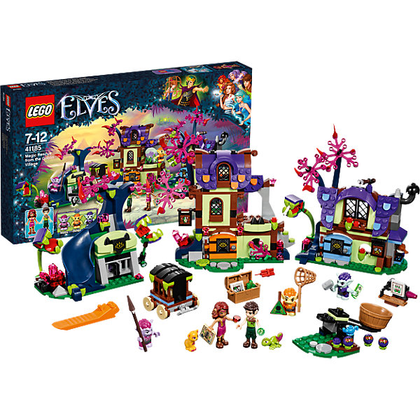LEGO Elves 41185: Побег из деревни гоблинов LEGO Elves 41185: Побег из деревни гоблиновПластмассовые конструкторы<br>LEGO Elves 41185: Побег из деревни гоблинов<br><br>Характеристики:<br><br>- в набор входит: детали трех домов, повозки, катапульты, 5 фигурок героев, фигурки животных, аксессуары, инструкция по сборке<br>- фигурки набора: эльфы Фарран и Азари, гоблины Фибблин, Байблин и Смайлин<br>- состав: пластик<br>- количество деталей: 343<br>- для детей в возрасте: от 8 до 12 лет<br>- Страна производитель: Дания/Китай/Чехия<br><br>Легендарный конструктор LEGO (ЛЕГО) представляет серию «Elves» (Эльфы) – магическую вселенную, наполненную приключениями!<br><br>Дети должны помочь эльфам найти четыре волшебных ключа, чтобы вернуть Эмили Джонс домой. Два отважных эльфа прокрались в деревню гоблинов чтобы найти Эмили, спасти животных и вернуть украденные драгоценные камни. Большая деревня состоит из разных домов, некоторые оснащены опасными плотоядными растениями, подзорными трубами для слежения, горкой для быстрого спуска, а также передвижной катапультой. Опасные гоблины помещают животных в клетки, а из растений готовят ядовитые шипы. <br><br>Фигурки эльфов качественно прорисованы, могут поворачивать головой, руками, торсом и принимать сидячее положение. Красивые рельефные волосы распущены, детали одежды оснащены выступающими складками по краям ткани и добавляют фигуркам реалистичности. Фигурки гоблинов могут двигать руками, поворачивать головой, держать предметы в руках, их причёски тоже детализированы. Огромное количество аксессуаров сделают игру с набором еще более увлекательной! Детали набора отлично сочетаются в другими наборами серии LEGO Elves. <br><br>Играя с конструктором ребенок развивает моторику рук, воображение и логическое мышление, научится собирать по инструкции и создавать свои модели. Придумывайте новые истории любимых героев с набором LEGO «Elves»!<br><br>Конструктор LEGO Elves 41185: Побег из деревни гоблинов можно купить в нашем интернет-магазине.<br><br>Ширина мм: 478<br>Глубина мм: 281<br>Высота мм: 66<br>Вес г: 880<br>Возраст от месяцев: 84<br>Возраст до месяцев: 144<br>Пол: Женский<br>Возраст: Детский<br>SKU: 5002533
