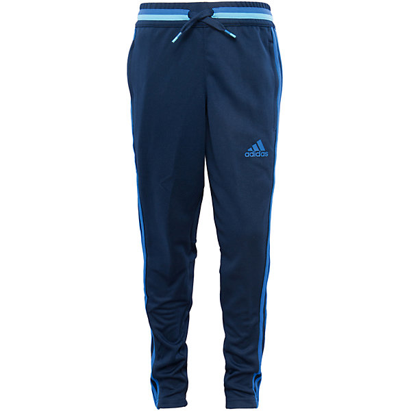 Трикотажные брюки adidas Трикотажные брюки adidasСпортивная форма<br>Трикотажные брюки Аdidas (Адидас).<br><br>Характеристики:<br><br>• цвет: темно - синий;<br>• состав: 100% полиэстер;<br>• Технология climacool® сохраняет приятные ощущения прохлады и свежести благодаря специальным сетчатым вставкам<br>• Передние карманы на молнии<br>• Эластичный пояс на регулируемых завязках-шнурках; <br>• сетчатые вставки под коленями для вентиляции; <br>• рифленые вставки на голенях; <br>• молнии на щиколотках<br>• Зауженный к низу крой<br><br>Трикотажные брюки от известного бренда Аdidas (Адидас)-эти удобные спортивные брюки отлично впишутся в гардероб вашего ребенка. Брюки темно-синего цвета, декорированы ярко – голубыми лампасами. Данная модель выполнена на широкой резинке в поясе, дополнительно собирается на шнурке. На брюках 2 кармана, застегивающихся на молнии. В прохладную погоду или вечером, в этих брюках юный спортсмен сможет воспользоваться любой возможностью пойти на тренировку. Модель с освежающей технологией climacool® обеспечивает необходимую вентиляцию и поддерживает комфортную температуру тела. Функциональный зауженный к низу крой для удобства во время тренировки. Они хорошо сидят на ребенке, обеспечивают комфорт и отлично сочетаются с другой спортивной одеждой. <br><br>Трикотажные брюки Аdidas (Адидас), можно купить в нашем интернет-магазине.<br><br>Ширина мм: 215<br>Глубина мм: 88<br>Высота мм: 191<br>Вес г: 336<br>Цвет: голубой<br>Возраст от месяцев: 180<br>Возраст до месяцев: 192<br>Пол: Мужской<br>Возраст: Детский<br>Размер: 176,128,164,152<br>SKU: 5003549