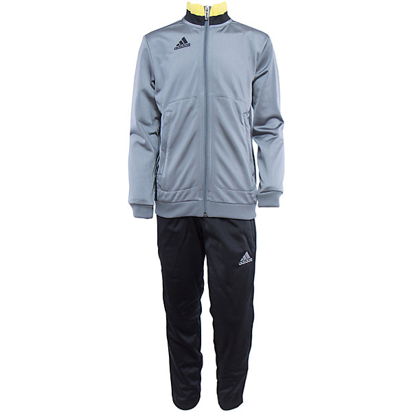 Спортивный костюм Performance adidas Спортивный костюм Performance adidasСпортивная форма<br>Костюм спортивный Аdidas (Адидас).<br><br>Характеристики:<br><br>• Цвет: серый, черный.<br>• Состав: 100% полиэстер.<br>• Материал: трикотаж.<br>• Олимпийка: застежка на молнию; воротник стойка; эластичные манжеты; боковые карманы; капюшон; вышитый логотип Adidas<br>• Брюки: регулируемый эластичный пояс; эластичные манжеты; боковые карманы на молнии; вышитый логотип Adidas<br>• Зауженный крой брюк.<br><br>Комфортный костюм для юных спортсменов. Модель выполнена из гладкого трикотажа. Костюм состоит из толстовки и брюк. Толстовка серого цвета с яркой желтой полоской на воротнике - стойке с застежкой на молнии, передними карманами, рукавами реглан, рифлеными манжетами, декорирована черными лампасами. Зауженные брюки с боковыми карманами на молниях. В таком спортивном костюме ваш ребенок будет чувствовать себя удобно и комфортно на занятиях спортом и в повседневной жизни.<br>Пусть ваши дети занимаются спортом с комфортом!<br><br>Костюм спортивный Adidas (Адидас), можно купить в нашем интернет – магазине.<br><br>Ширина мм: 247<br>Глубина мм: 16<br>Высота мм: 140<br>Вес г: 225<br>Цвет: черный<br>Возраст от месяцев: 84<br>Возраст до месяцев: 96<br>Пол: Мужской<br>Возраст: Детский<br>Размер: 128,164,152,140<br>SKU: 5003613