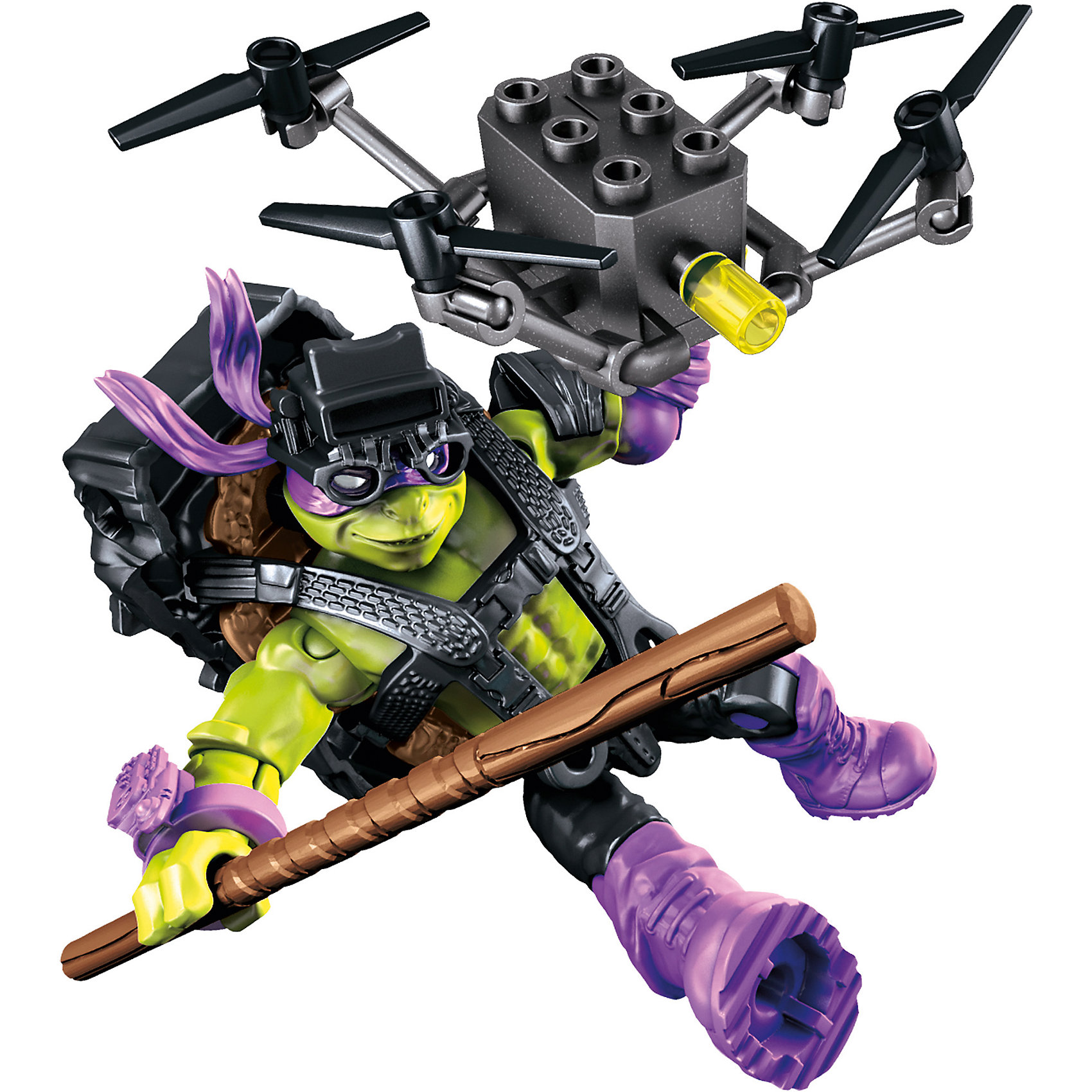 Фигурка Донателло с гаджетом, Черепашки Ниндзя II, MEGA BLOKS Фигурка Донателло с гаджетом, Черепашки Ниндзя II, MEGA BLOKSЛюбимые герои<br>Черепашки Ниндзя – любимый мультфильм уже несколько поколений. Соединить увлекательное моделирование из конструктора и веселую игру готовой фигуркой поможет новый набор от компании Mattel. В него входит 40 деталей, из которых можно собрать любимого персонажа известного мультфильма и технические гаджеты, входящие в комплект. Набор подходит для детей старше 6 лет. Материалы, использованные при изготовлении игрушек, полностью безопасны для детей и отвечают всем требованиям по качеству.<br><br>Дополнительная информация: <br><br>цвет: разноцветный;<br>количество деталей: 40;<br>возраст: 6+;<br>материал: пластик.<br><br>Фигурку Донателло с гаджетом, Черепашки Ниндзя II из серии MEGA BLOKS от компании Mattel можно приобрести в нашем магазине.<br><br>Ширина мм: 45<br>Глубина мм: 150<br>Высота мм: 205<br>Вес г: 227<br>Возраст от месяцев: 72<br>Возраст до месяцев: 144<br>Пол: Мужской<br>Возраст: Детский<br>SKU: 5004463