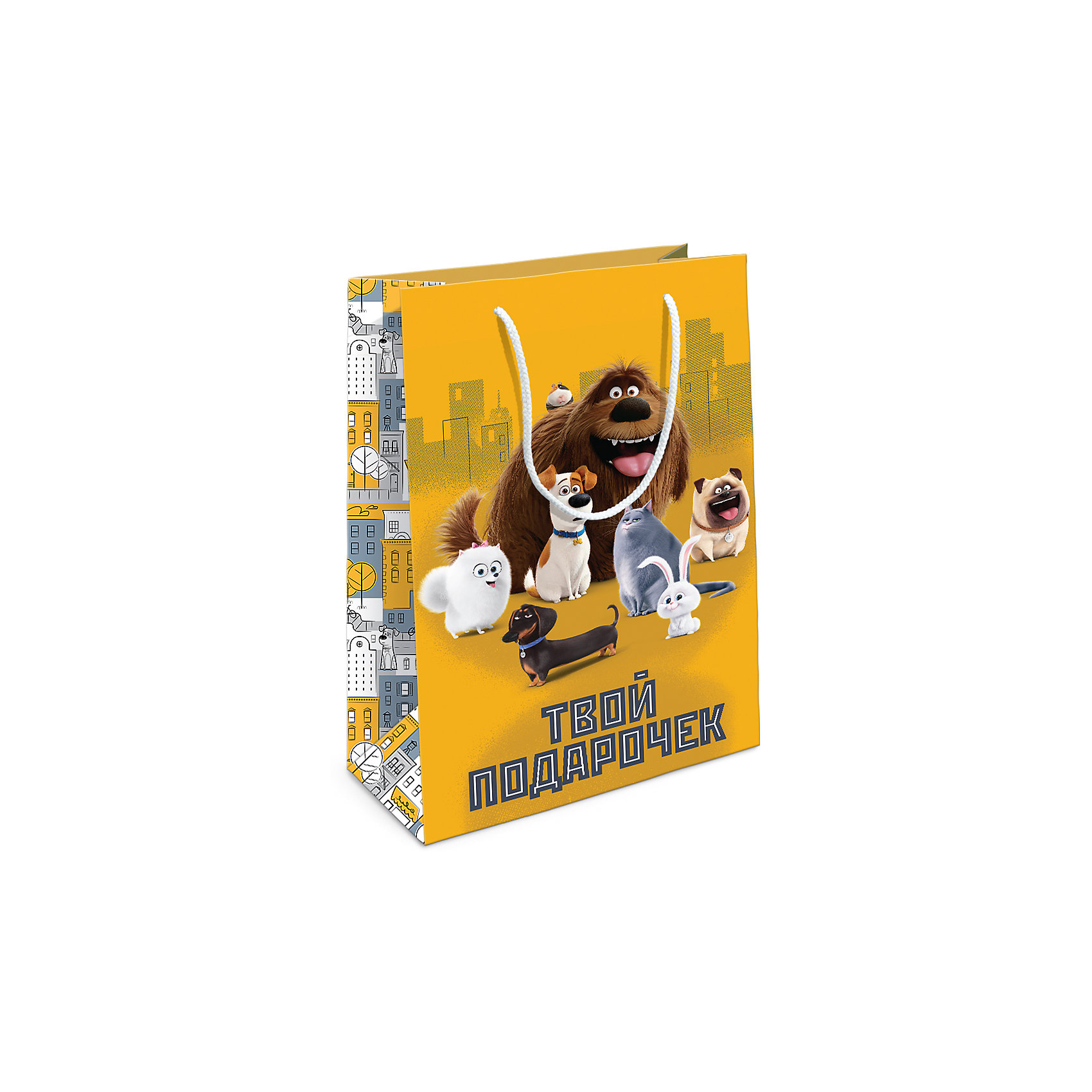 Пакет подарочный The Secret life of pets 350*250*90 Пакет подарочный The Secret life of pets 350*250*90Всё для праздника<br>Подарочный бумажный пакет с очаровательными героями мультфильма «Тайная жизнь домашних животных» ярко украсит ваш подарок и обязательно порадует малыша. Размер: 35х25х9 см. В ассортименте вы также сможете найти такой же пакет размером 23х18х10 см.<br><br>Ширина мм: 350<br>Глубина мм: 250<br>Высота мм: 3<br>Вес г: 78<br>Возраст от месяцев: 36<br>Возраст до месяцев: 120<br>Пол: Унисекс<br>Возраст: Детский<br>SKU: 5016439