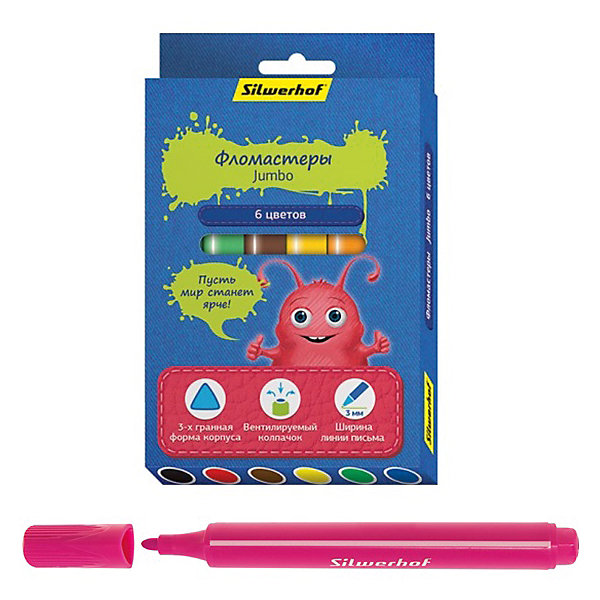 Фломастеры Jumbo, 6цв, ДЖИНСОВАЯ КОЛЛЕКЦИЯ