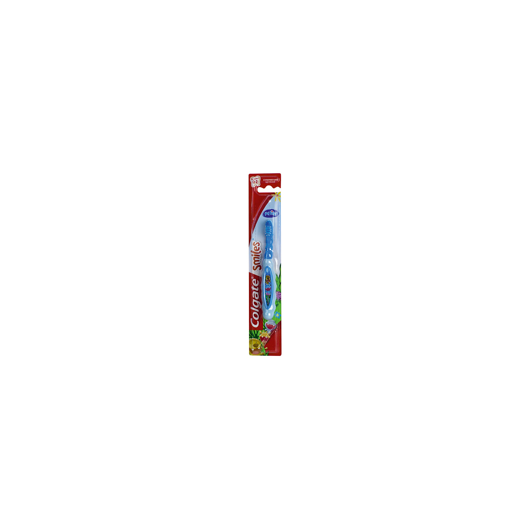 Зубная щётка Смайлс супермягкая для детей от 0 до 2 лет, Colgate, голубой Зубная щётка Смайлс супермягкая для детей от 0 до 2 лет, Colgate, голубойЗубные щетки<br>Чиста зубок- это неотъемлемая процедура каждого дня. Зубная щётка Смайлс супермягкая для детей от 0 до 2 лет, Colgate поможет ребёнку сохранить зубы здоровыми и красивыми. Экстра мягкие щетинки бережно очистят молочные зубки без повреждения дёсен. Ручка щётки удобно располагается в детской ладони. С ярким дизайном щётки чистка зубов станет удовольствием для вашего ребёнка.<br>Дополнительная информация:<br>- Возраст: от 0 до 2 лет<br>-Цвет: голубая кукла<br>-Марка: Colgate<br><br>Зубную щётку Смайлс супермягкую для детей от 0 до 2 лет, Colgate можно купить в нашем интернет-магазине.<br><br>Ширина мм: 300<br>Глубина мм: 100<br>Высота мм: 50<br>Вес г: 100<br>Возраст от месяцев: 0<br>Возраст до месяцев: 24<br>Пол: Унисекс<br>Возраст: Детский<br>SKU: 5033665