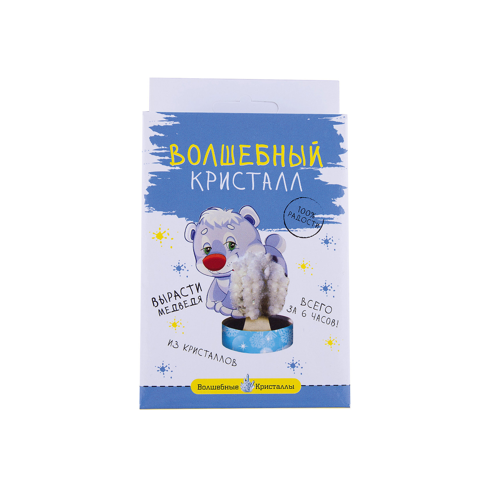 Волшебные кристаллы Белый мишка Бумбарам Волшебные кристаллы Белый мишка БумбарамНовогоднее творчество<br>Волшебные кристаллы Мишка белый, Бумбарам<br><br>Характеристики:<br><br>• вы можете вырастить льдину для мишки не выходя из дома<br>• набор прост в использовании<br>• безопасен для детей<br>• готовая поделка уже через 6 часов<br>• размер упаковки: 16,5х10х3 см<br>• вес: 50 грамм<br>• в комплекте: основа, подставка из пластика, специальный раствор, инструкция<br>• материалы: реактив, бумага, пластик, картон<br>• готовую поделку рекомендуется покрыть лаком<br><br>Создать белого медведя на льдине очень просто. Установите медвежонка и основу на подставку, добавьте специальный раствор - через 6 часов мишка со снегом из кристаллов готов. Такой вид творчество хорошо развивает усидчивость и внимательность. Готовой поделкой ребенок с радостью украсит свою комнату или оставит ее в подарок друзьям.<br><br>Волшебные кристаллы Мишка белый, Бумбарам вы можете купить в нашем интернет-магазине.<br><br>Ширина мм: 170<br>Глубина мм: 100<br>Высота мм: 30<br>Вес г: 50<br>Возраст от месяцев: 72<br>Возраст до месяцев: 144<br>Пол: Унисекс<br>Возраст: Детский<br>SKU: 5053929