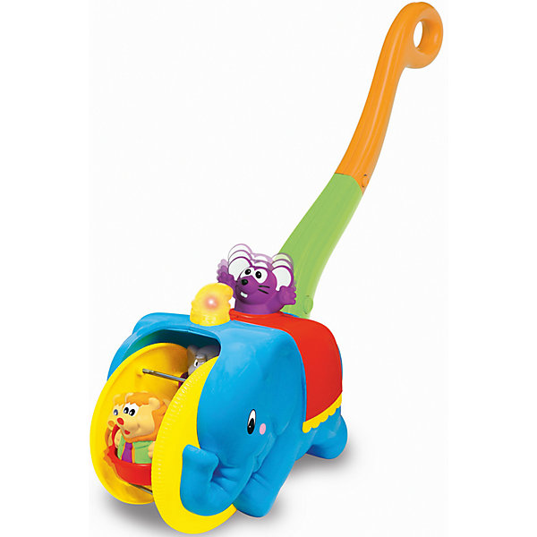 Игровая каталка с ручкой Цирковой слон, Kiddieland Игровая каталка с ручкой Цирковой слон, KiddielandКаталки и качалки<br>Игровая каталка с ручкой Цирковой слон, Kiddieland<br><br>Характеристики:<br>- В набор входит: каталка, элементы питания<br>- Материал: пластик<br>- Элементы питания: батарейки АА, 2 шт.<br>- Размер упаковки: 46 * 38 * 12,5 см.<br>Каталка Цирковой слон произведена известным китайским брендом производства игрушек Kiddieland (Киддилэнд) и станет малышу прекрасным подарком. Цветную каталку с красочной ручкой, закрученной в колечко очень удобно катать. Веселый мышонок выпрыгивает из своей норки во время движения, а другие цирковые животные крутятся в большом колесе, которое везет слоник. Во время движения раздается музыка и слышны голоса животных. С такой каталкой ходить и бегать вдвойне веселее, также ее можно взять с собой и во двор на прогулку. Изготовленная из качественного пластика, разноцветная каталка поможет крохе развить координацию движения, восприятие звука и цвета, моторику рук, воображение.<br>Игровую каталку с ручкой Цирковой слон, Kiddieland (Киддилэнд) можно купить в нашем интернет-магазине.<br>Подробнее:<br>• Для детей в возрасте: от 1,5 до 2 лет<br>• Номер товара: 5054080<br>Страна производитель: Китай<br><br>Ширина мм: 260<br>Глубина мм: 210<br>Высота мм: 180<br>Вес г: 1250<br>Возраст от месяцев: 12<br>Возраст до месяцев: 36<br>Пол: Унисекс<br>Возраст: Детский<br>SKU: 5054080