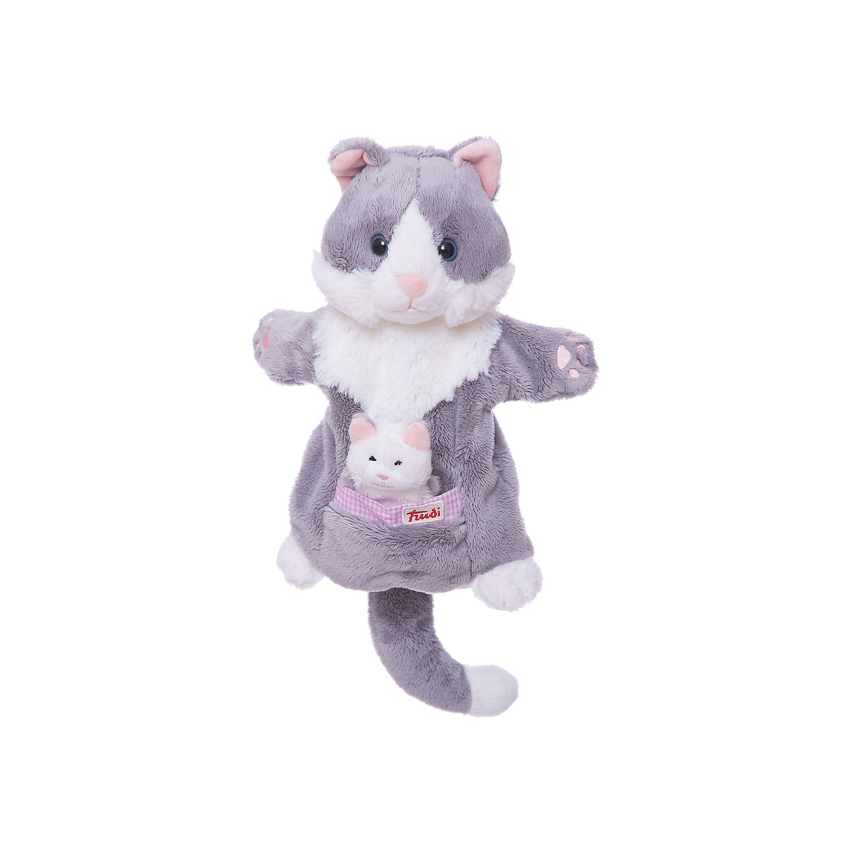 Мягкая игрушка на руку Кошка с котенком, 28 см, Trudi Мягкая игрушка на руку Кошка с котенком, 28 см, TrudiМягкие игрушки на руку<br>Очаровательная Кошка и ее не менее очаровательный малыш-котенок приведут в восторг любого ребенка. Кошечка надевается на руку: вы сможете разыграть с детьми маленький спектакль, а уже подросшие ребята смогут играть с забавными игрушками самостоятельно. Мягкие игрушки Trudi изготовлены только из высококачественных экологичных материалов абсолютно безопасных для детей. Благодаря тщательной проработке всех деталей кошка выглядит очень реалистично, что, несомненно, порадует ребенка. Прекрасный подарок на любой праздник! <br><br>Дополнительная информация:<br><br>- Материал: плюш, пластик, текстиль, искусственный мех. <br>- Высота: 28 см. <br>- Допускается машинная стирка при деликатной режиме (30 ?).<br><br>Мягкую игрушку на руку, Кошку с котенком, 28 см, Trudi (Труди), можно купить в нашем магазине.<br><br>Ширина мм: 80<br>Глубина мм: 280<br>Высота мм: 230<br>Вес г: 160<br>Возраст от месяцев: 12<br>Возраст до месяцев: 2147483647<br>Пол: Унисекс<br>Возраст: Детский<br>SKU: 5055260