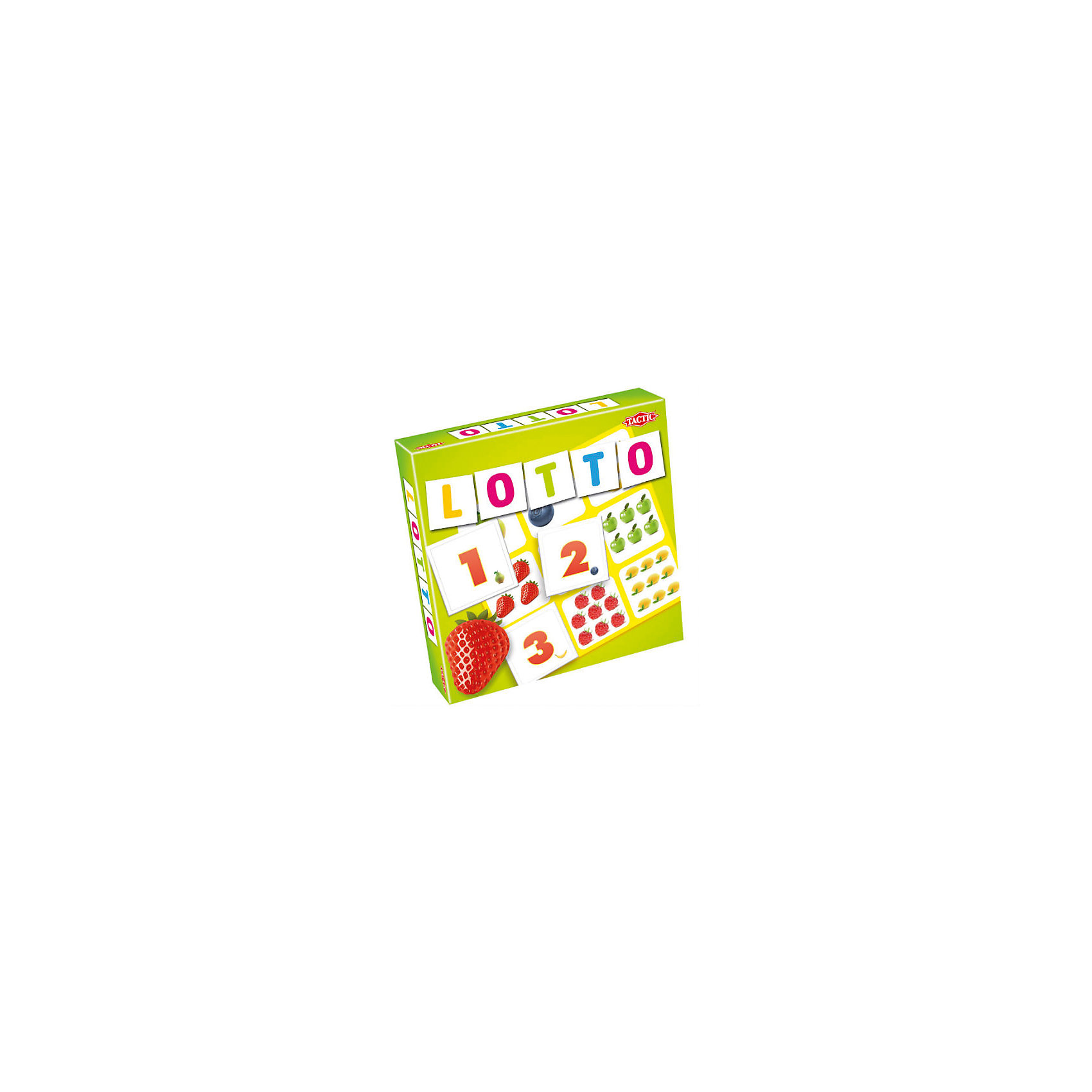 Лото Цифры и фрукты 2, Tactic Games Лото Цифры и фрукты 2, Tactic GamesЛото<br>Лото Цифры и фрукты 2, Tactic Games радость для самых маленьких.<br>Игра очень легкая. Каждому ребенку выдается поле с девятью картинками. На каждой картинке нарисовано определенное количество фруктов. Первый, кто закрывает в лото все картинки – победитель. Дети учатся наблюдательности, развивают счет и учат названия фруктов. В комплекте 4 поля, 36 карточек и правила игры.<br><br>Дополнительная информация:<br><br>- возраст: от 3 лет<br><br>Лото Цифры и фрукты 2, Tactic Games можно купить в нашем интернет-магазине.<br><br>Ширина мм: 220<br>Глубина мм: 50<br>Высота мм: 220<br>Вес г: 400<br>Возраст от месяцев: 36<br>Возраст до месяцев: 2147483647<br>Пол: Унисекс<br>Возраст: Детский<br>SKU: 5055321