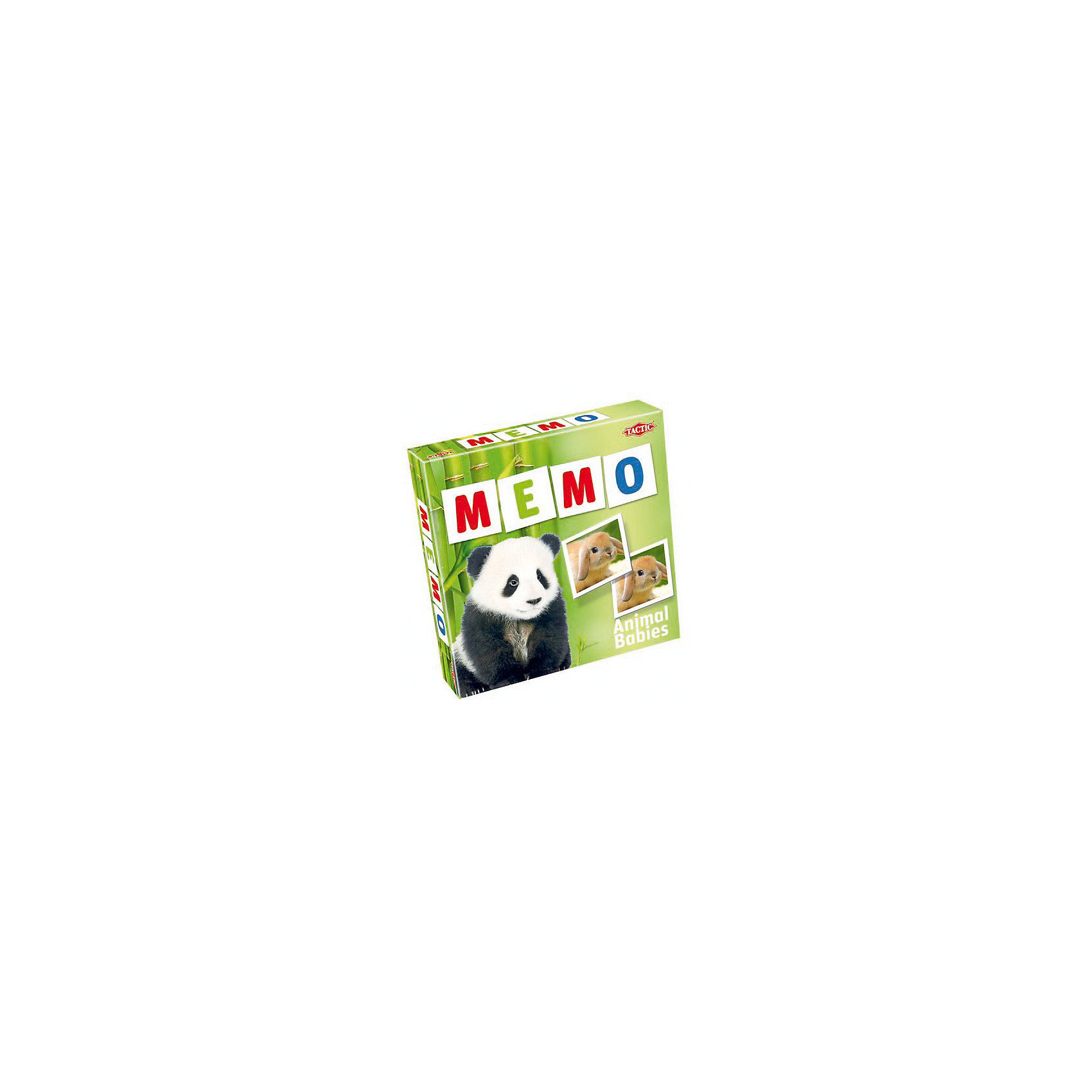 Игра Мемо Зверята 2, Tactic Games Игра Мемо Зверята 2, Tactic GamesТренируем память<br>Игра Мемо Зверята 2, Tactic Game – интересная игра, развивающая детей. <br>В наборе множество красочных фотографий различных животных. Расположите картинки на столе и поочередно открывайте их. Тот, кто первый видит пару, должен стукнуть по первой картинке из пары. Игра развивает память, внимание, усидчивость и логическое мышление.<br><br>Дополнительная информация:<br><br>- возраст: от 3 лет<br><br>Игру Мемо Зверята 2, Tactic Games можно купить в нашем интернет-магазине.<br><br>Ширина мм: 220<br>Глубина мм: 50<br>Высота мм: 220<br>Вес г: 400<br>Возраст от месяцев: 36<br>Возраст до месяцев: 2147483647<br>Пол: Женский<br>Возраст: Детский<br>SKU: 5055326