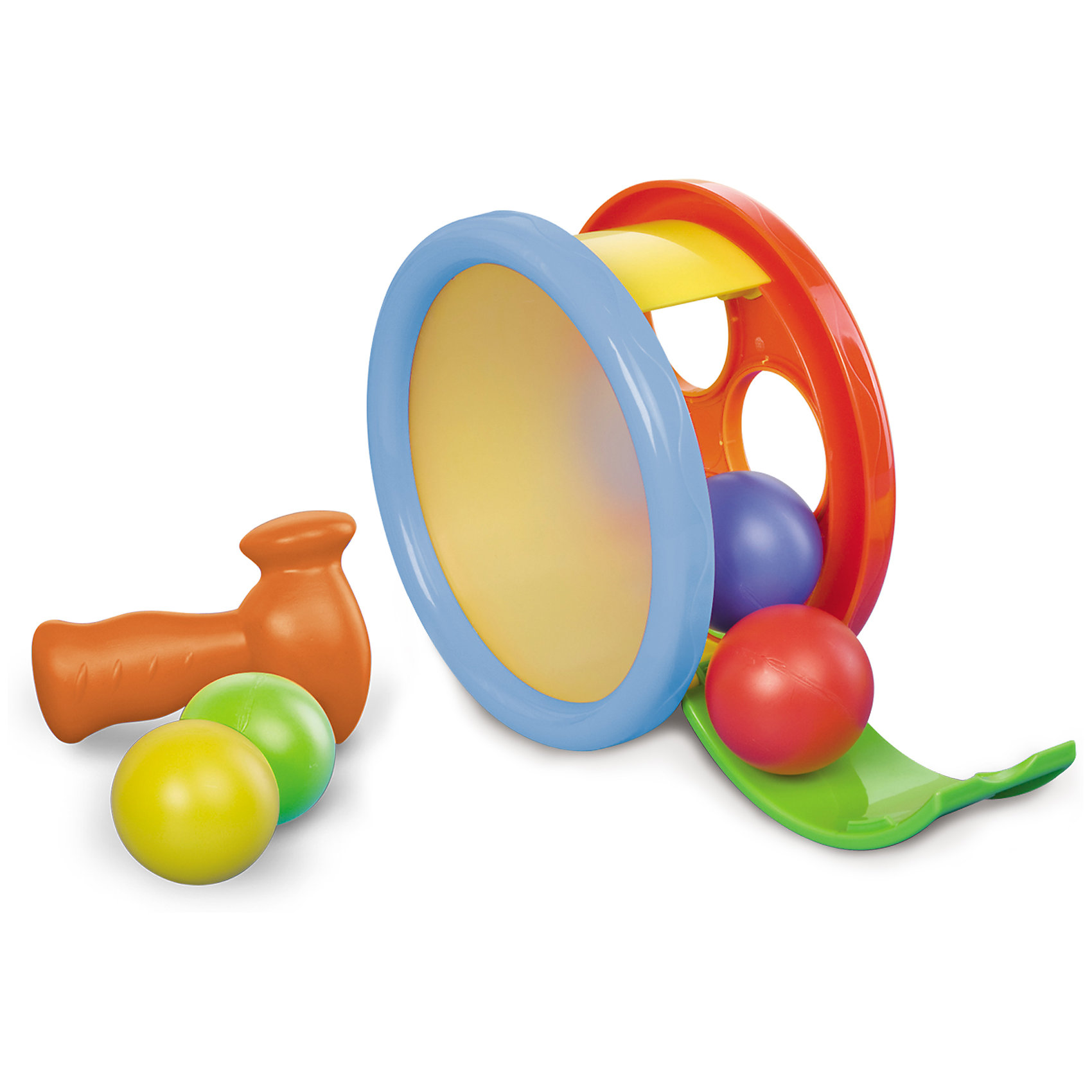 Игровой набор Арена с молоточком, BKids Игровой набор Арена с молоточком, BKidsСортеры<br>Развивать способности ребенка можно с самого раннего возраста. Делая это в игре, малыш всесторонне изучает мир и осваивает новые навыки. Эта игрушка одновременно и сортер с забивалкой, и барабан, и каталка. <br>Такие игрушки способствуют развитию мелкой моторики, воображения, цвето- и звуковосприятия, тактильных ощущений и обучению. Изделие разработано специально для самых маленьких. Сделано из материалов, безопасных для детей.<br><br>Дополнительная информация:<br><br>цвет: разноцветный;<br>комплектация: сортер-барабан, 4 шарика, молоточек;<br>размер упаковки: 20 х 9 х18 см;<br>возраст: от года.<br><br>Игровой набор Арена с молоточком от бренда BKids можно купить в нашем интернет-магазине.<br><br>Ширина мм: 95<br>Глубина мм: 95<br>Высота мм: 177<br>Вес г: 397<br>Возраст от месяцев: 12<br>Возраст до месяцев: 36<br>Пол: Унисекс<br>Возраст: Детский<br>SKU: 5055365