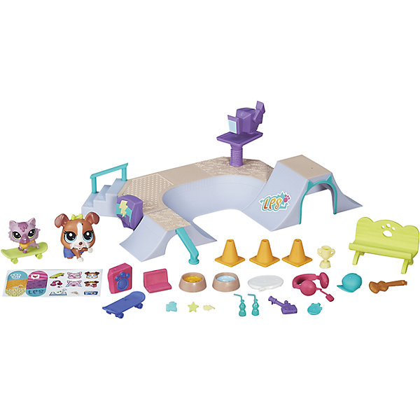 Игровой набор Городские сценки. В парке, Little Pet Shop, B5565/B6959 Игровой набор Городские сценки. В парке, Little Pet Shop, B5565/B6959Игровые наборы с фигурками<br>Игровой набор Городские сценки, Little Pet Shop, B5565/B6959.<br><br>Характеристики:<br><br>- В наборе: щенок; котенок; 2 скейтборда; роллер-рампа; скамейка; аксессуары; наклейки<br>- Материал: пластик<br>- Размер упаковки: 28x20x5,5 см.<br>- Вес: 400 гр.<br><br>Игровой набор Городские щенки. В парке выпущен под известной маркой Hasbro (Хасбро) и входит в любимую детьми серию Littlest Pet Shop. В наборе, помимо двух фигурок питомцев, малыш найдет целый ряд аксессуаров для них, два игрушечных скейтборда и даже большую рампу для выполнения различных трюков. Многие детали можно дополнить специальными наклейками, с которыми набор станет еще более красочным и привлекательным. Все составляющие выполнены из прочного пластика без поверхностного нанесения красителей, благодаря чему они надолго сохранят свою целостность, насыщенный цвет и прекрасный внешний вид.<br><br>Игровой набор Городские сценки, Little Pet Shop, B5565/B6959 можно купить в нашем интернет-магазине.<br><br>Ширина мм: 51<br>Глубина мм: 279<br>Высота мм: 1000<br>Вес г: 680<br>Возраст от месяцев: 48<br>Возраст до месяцев: 144<br>Пол: Женский<br>Возраст: Детский<br>SKU: 5064716