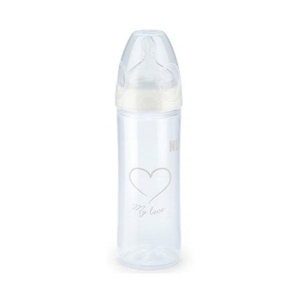 Бутылочка First Choice New Classic с широким горлом, 150 мл., NUK, белый Бутылочка First Choice New Classic с широким горлом, 150 мл., NUK, белыйБутылочки и аксессуары<br>Характеристики изделия:<br><br>- объем: 150 мл;<br>- цвет: белый;<br>- материал: латекс, полипропилен;<br>- широкое горло;<br>- система Anti-Colic Air System;<br>- для смешанного вскармливания;<br>- возраст: 0-6 месяцев.<br><br>Детские товары существенно облегчают жизнь молодым мамам. Существует множество полезных в период материнства вещей. К таким относится обыкновенная пластиковая бутылочка-поильник. <br>Данная модель оптимально подходит для детей, которых приучают есть самостоятельно. Мягкий материал соски подойдет для ротовой полости ребенка. Предмет удобно держать. Бутылочка легко очищается от любых поверхностных загрязнений, так как имеет удобное широкое горлышко. Оптимальный объем позволит использовать бутылочку для малышей с рождения до шести месяцев.<br><br>Бутылочку First Choice New Classic от производителя NUK можно купить в нашем магазине.<br><br>Ширина мм: 75<br>Глубина мм: 65<br>Высота мм: 245<br>Вес г: 100<br>Возраст от месяцев: 0<br>Возраст до месяцев: 6<br>Пол: Унисекс<br>Возраст: Детский<br>SKU: 5065247