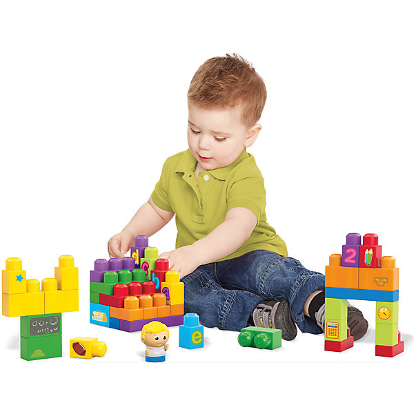 Конструктор Школьный класс, First Builders, MEGA BLOKS Конструктор Школьный класс, First Builders, MEGA BLOKSПластмассовые конструкторы<br>Характеристики:<br><br>• Вид игр: конструирование, сюжетно-ролевые игры<br>• Пол: универсальный<br>• Материал: пластик, наклейки<br>• Цвет: красный, зеленый, желтый, голубой, оранжевый, синий, фиолетовый<br>• Комплектация: 75 деталей<br>• Размер (Д*Ш*В): 51*9*29 см<br>• Вес: 1 кг 190 г<br>• Серия: First Builders<br><br>Игровой набор Учиться весело, First Builders, MEGA BLOKS включает в себя 75 элементов, среди которых разноцветные блоки, фигурка мальчика и наклейки с предметами. Игровые блоки изготовлены из безопасного и прочного пластика, у них отсутствуют острые углы. Размер блоков подобран с учетом размера детской ладошки, их удобно держать. Кроме того, они легко присоединяются и соединяются. Большое количество блоков и разнообразие наклеек позволяет сконструировать целый учебный класс, тем более, что в наборе уже есть ученик. Сюжетно-ролевые игры с набором Учиться весело, First Builders, MEGA BLOKS позволят расширить обогатить запас ребенка и расширить его кругозор. А конструирование будет способствовать развитию мелкой моторики, пространственного и зрительного восприятия.<br>Игровой набор Учиться весело, First Builders, MEGA BLOKS по праву может стать первым конструктором для вашего малыша!<br><br>Игровой набор Учиться весело, First Builders, MEGA BLOKS можно купить в нашем интернет-магазине.<br><br>Ширина мм: 292<br>Глубина мм: 89<br>Высота мм: 508<br>Вес г: 1130<br>Возраст от месяцев: 12<br>Возраст до месяцев: 36<br>Пол: Унисекс<br>Возраст: Детский<br>SKU: 5065447