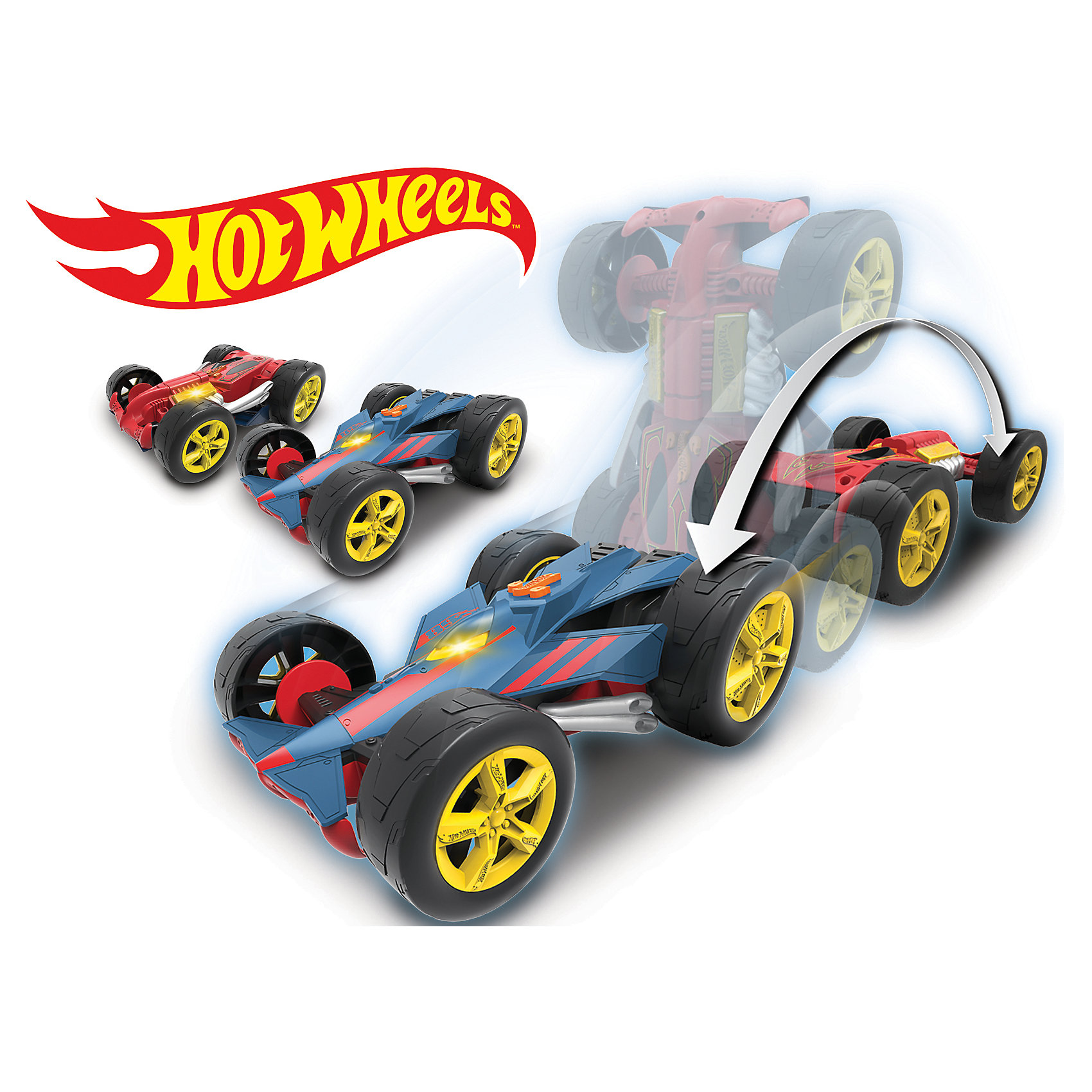 Машинка - Перевертыш 2 в 1 (свет, звук), 20 см Hot Wheels Машинка - Перевертыш 2 в 1 (свет, звук), 20 см Hot WheelsМашинки<br>Характеристики товара:<br><br>- цвет: разноцветный;<br>- материал: пластик, металл;<br>- особенности: на батарейках, со звуковыми и световыми эффектами, во время движения она переворачивается то одной, то другой стороной корпуса вверх;<br>- вес: 700 г;<br>- размер упаковки: 10х26х18;<br>- батарейки: демонстрационные в комплекте 4хАА;<br>- размер машинки: 20 см.<br><br>Какой мальчишка откажется поиграть с коллекционной машинкой Hot Wheels, которая выглядит как настоящая?! Машинка очень эффектно смотрится, она запускается нажатием кнопки. Игрушка отлично детализирована, очень качественно выполнена, поэтому она станет отличным подарком ребенку. Продается в красивой упаковке.<br>Изделия произведены из высококачественного материала, безопасного для детей.<br><br>Электромеханическую машинку Hot Wheels можно купить в нашем интернет-магазине.<br><br>Ширина мм: 104<br>Глубина мм: 178<br>Высота мм: 255<br>Вес г: 697<br>Возраст от месяцев: 36<br>Возраст до месяцев: 2147483647<br>Пол: Мужской<br>Возраст: Детский<br>SKU: 5066719