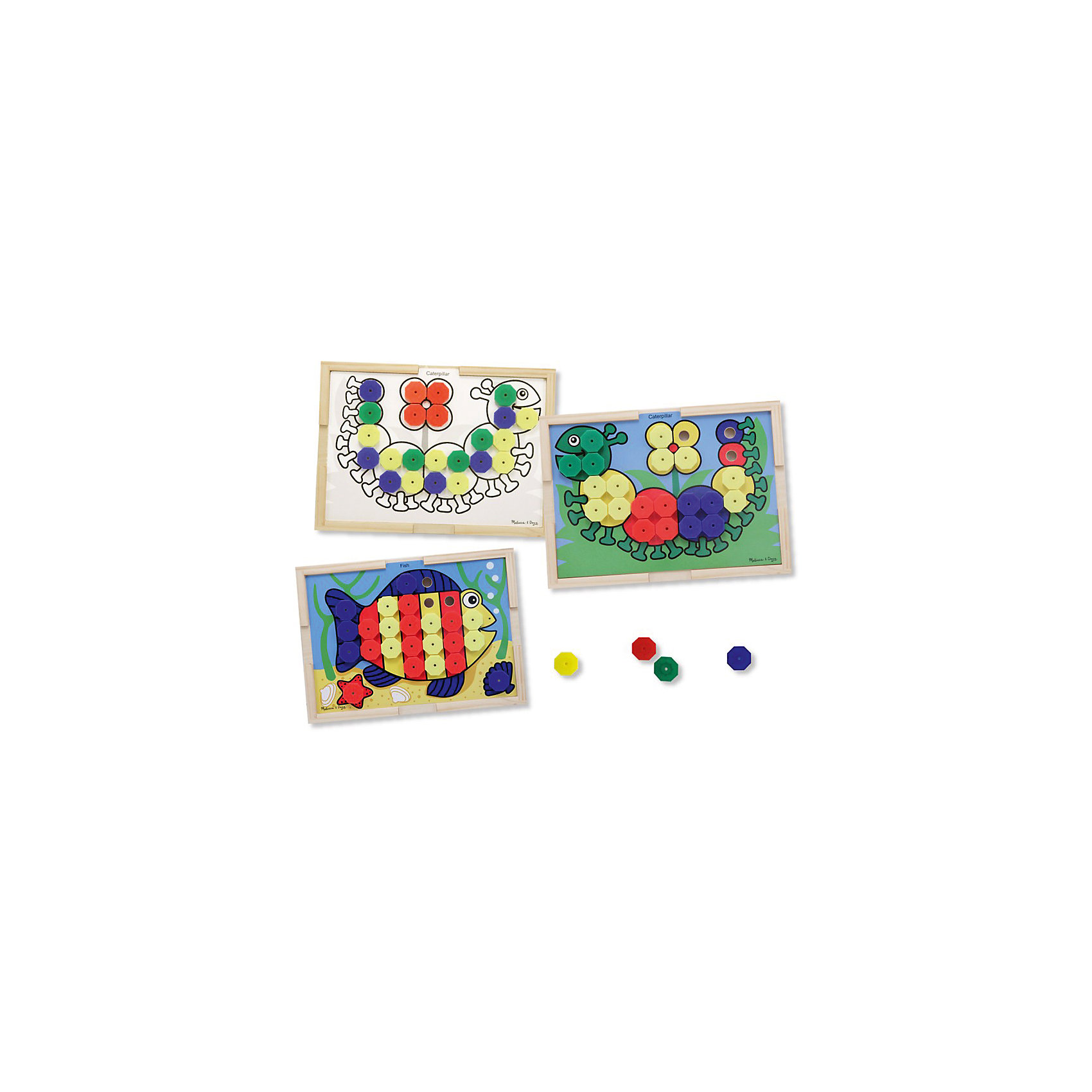 Набор Подбери правильный цвет, Melissa & Doug Набор Подбери правильный цвет, Melissa & DougРазвивающие игрушки<br>Набор Подбери правильный цвет, Melissa & Doug (Мелисса и Даг).<br><br>Характеристики:<br><br>- В наборе: деревянная доска-рамка; 10 двухсторонних карточек – на одной стороне цветной рисунок, с другой – черно-белый; 64 разноцветных элемента мозаики<br>- Размер доски: 40х29х6 см.<br>- Материал: древесина, картон<br><br>С красочным развивающим набором Подбери правильный цвет ваш малыш познакомится с основными цветами и научится собирать картинки. На 10 двухсторонних карточках изображены рыбка, гусеничка, черепаха, крокодил, попугай и другие картинки. На одной стороне карточки рисунок цветной, а на другой – черно-белый (для детей постарше). Каждая картинка представляет собой основу для сборки, которая крепится к деревянной доске-рамке. Малышу предстоит правильно подобрать цвет элемента мозаики, чтобы собрать картинку. Элементы мозаики крупные и удобные для детской ладошки. Деревянная доска-рамка имеет достаточно большой размер. Игра с набором Подбери правильный цвет способствует развитию зрительно-моторной связи, фантазии, логическому мышлению, цветовосприятию и отлично поднимает настроение.<br><br>Набор Подбери правильный цвет, Melissa & Doug (Мелисса и Даг) можно купить в нашем интернет-магазине.<br><br>Ширина мм: 400<br>Глубина мм: 60<br>Высота мм: 290<br>Вес г: 1157<br>Возраст от месяцев: 36<br>Возраст до месяцев: 2147483647<br>Пол: Унисекс<br>Возраст: Детский<br>SKU: 5074356
