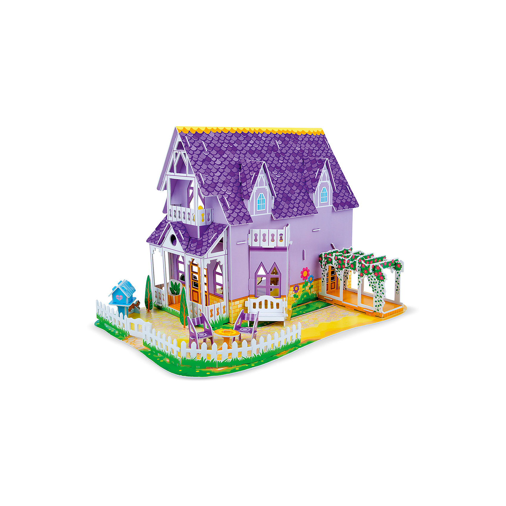 3D пазл Пурпурный домик для куклы, Melissa & Doug 3D пазл Пурпурный домик для куклы, Melissa & Doug3D пазлы<br>3D пазл Пурпурный домик для куклы, Melissa & Doug (Мелисса и Даг).<br><br>Характеристики:<br><br>- В наборе: более 100 деталей из пенного материала<br>- Длина домика в собранном виде: 41х27х27 см.<br>- Размер упаковки: 42х29х2 см.<br>- Вес: 500 гр.<br><br>3D пазл Пурпурный домик для куклы от бренда Melissa&Doug (Мелисса и Даг) поможет вашей малышке создать красочный кукольный дом и придумать множество сюжетно-ролевых игр. Благодаря простой инструкции он легко собирается из отдельных элементов по принципу объемного пазла. Для сборки не требуются ножницы и клей: все детали оснащены специальными выемками для соединения. Каждая деталь пронумерована. В собранном виде конструкция представляет собой двухэтажный пурпурный дом с уютными комнатами, балконом, верандой и просторным двориком, окруженным забором. В комплекте есть фигурки двух девочек, кошки и собаки, а также мебель, предметы интерьера и яркие декорации. Ваша девочка будет с удовольствием принимать гостей, укладывать кукол спатьг и делать перестановку в доме! Все детали выполнены из высококачественного пенного материала и раскрашены нетоксичными красками. Сборка 3D пазла способствует развитию моторики, координации движений, концентрации внимания, воображения и усидчивости.<br><br>3D пазл Пурпурный домик для куклы, Melissa & Doug (Мелисса и Даг) можно купить в нашем интернет-магазине.<br><br>Ширина мм: 430<br>Глубина мм: 20<br>Высота мм: 290<br>Вес г: 454<br>Возраст от месяцев: 72<br>Возраст до месяцев: 2147483647<br>Пол: Женский<br>Возраст: Детский<br>SKU: 5074360