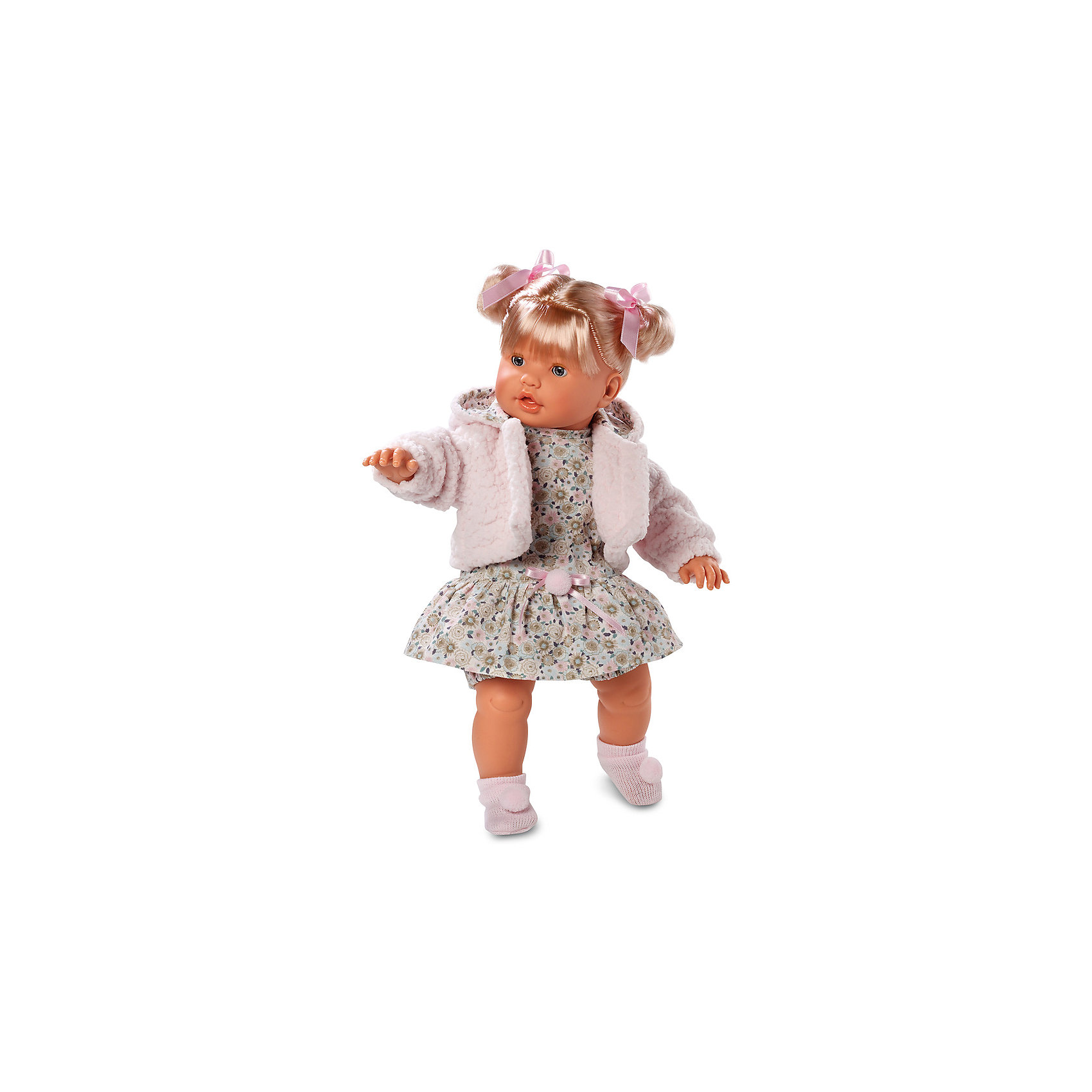 Кукла, 48 см, Llorens Кукла, 48 см, LlorensКлассические куклы<br>Характеристики:<br><br>• Предназначение: для сюжетно-ролевых игр<br>• Тип куклы: мягконабивная<br>• Пол куклы: девочка <br>• Цвет волос: блондинка<br>• Материал: поливинилхлорид, пластик, нейлон, текстиль<br>• Цвет: розовый, белый, коричневый<br>• Высота куклы: 48 см<br>• Комплектация: кукла, платье, панталончики, носочки, шубка<br>• Вес: 1 кг 550 г<br>• Размеры упаковки (Д*В*Ш): 23*45*12 см<br>• Упаковка: подарочная картонная коробка <br>• Особенности ухода: допускается деликатная стирка без использования красящих и отбеливающих средств предметов одежды куклы<br><br>Кукла 48 см без звука – кукла, производителем которого является всемирно известный испанский кукольный бренд Llorens. Куклы этой торговой марки имеют свою неповторимую внешность и целую линейку образов как пупсов, так и кукол-малышей. Игрушки выполнены из сочетания поливинилхлорида и пластика, что позволяет с высокой долей достоверности воссоздать физиологические и мимические особенности маленьких детей. При изготовлении кукол Llorens используются только сертифицированные материалы, безопасные и не вызывающие аллергических реакций. Волосы у кукол отличаются густотой, шелковистостью и блеском, при расчесывании они не выпадают и не ломаются.<br>Кукла 48 см без звука выполнена в образе малышки: у нее светлые волосы, собранные в два хвостика, и голубые глаза. Комплект одежды состоит из платьица с цветочным принтом, панталончиков, короткой розовой шубки с капюшоном и розовых носочков с розовыми помпонами.<br>Кукла 48 см без звука – это идеальный вариант для подарка к различным праздникам и торжествам.<br><br>Куклу 48 см без звука можно купить в нашем интернет-магазине.<br><br>Ширина мм: 23<br>Глубина мм: 45<br>Высота мм: 12<br>Вес г: 1550<br>Возраст от месяцев: 36<br>Возраст до месяцев: 84<br>Пол: Женский<br>Возраст: Детский<br>SKU: 5086922