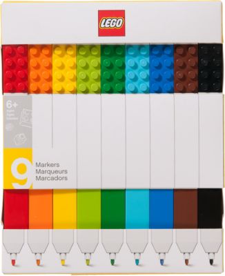 Набор цветных маркеров, 9 шт., LEGO, артикул:5087582 - LEGO Товары для фанатов Набор цветных маркеров, 9 шт., LEGO, артикул:5087582 - LEGO Товары для фанатов