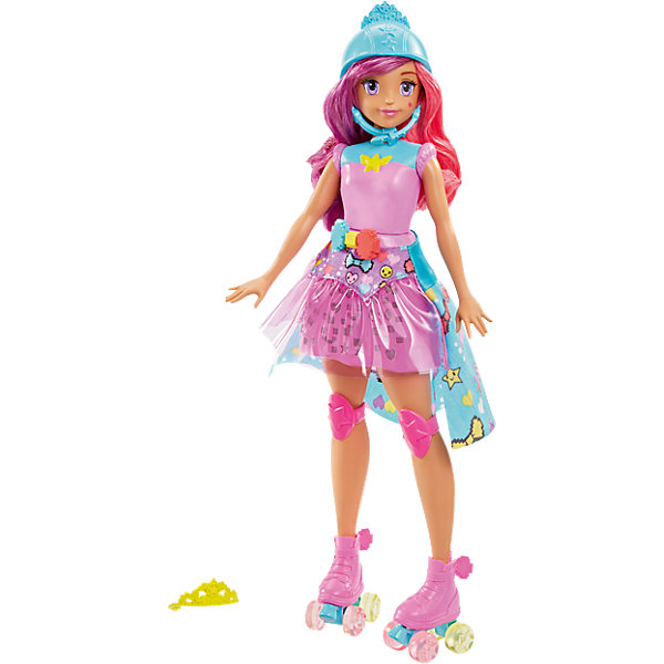 Кукла «Повтори цвета» из серии «Barbie и виртуальный мир» Кукла «Повтори цвета» из серии «Barbie и виртуальный мир»Куклы<br>Кукла «Повтори цвета» из серии «Barbie и виртуальный мир», (Барби)<br><br>Характеристики:<br><br>• юбка куклы светится тремя цветами<br>• 5 уровней сложности игры<br>• светящиеся ролики<br>• в комплекте: кукла, аксессуары<br>• материал: пластик, текстиль<br>• размер упаковки: 33х22х6 см<br>• вес: 345 грамм<br><br>Кукла Повтори цвета из серии «Barbie и виртуальный мир» - настоящий подарок для любительниц ярких игрушек. Юбка Барби светится несколькими огоньками, предлагая повторить последовательность с помощью кнопочек. Всего есть 5 встроенных уровней игры. Помимо светящейся юбки, Барби одета в яркие ролики, которые также светятся при движении. Кукла одета в розовое трико и наколенники; голова украшена защитным шлемом, который можно заменить прекрасной тиарой. С этой куклой девочка сможет придумать самую интересную и волшебную игру, дарящую море положительных эмоций!<br><br>Куклу «Повтори цвета» из серии «Barbie и виртуальный мир», (Барби) вы можете купить в нашем интернет-магазине.<br><br>Ширина мм: 326<br>Глубина мм: 226<br>Высота мм: 63<br>Вес г: 349<br>Возраст от месяцев: 36<br>Возраст до месяцев: 72<br>Пол: Женский<br>Возраст: Детский<br>SKU: 5089096