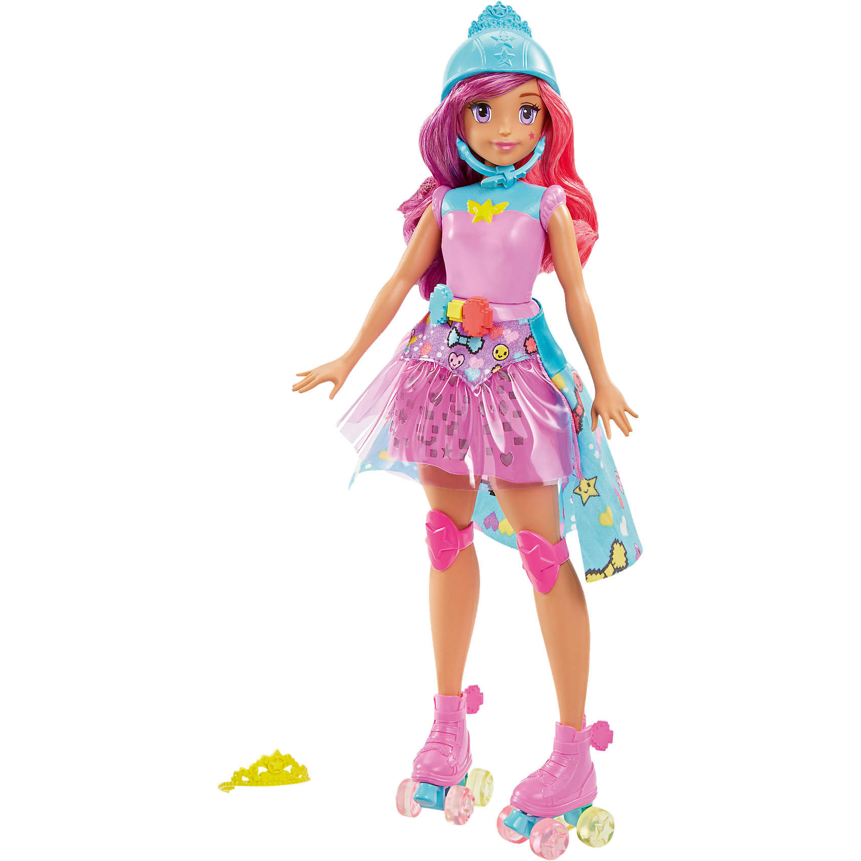 Кукла «Повтори цвета» из серии «Barbie и виртуальный мир» Кукла «Повтори цвета» из серии «Barbie и виртуальный мир»Barbie<br>Кукла «Повтори цвета» из серии «Barbie и виртуальный мир», (Барби)<br><br>Характеристики:<br><br>• юбка куклы светится тремя цветами<br>• 5 уровней сложности игры<br>• светящиеся ролики<br>• в комплекте: кукла, аксессуары<br>• материал: пластик, текстиль<br>• размер упаковки: 33х22х6 см<br>• вес: 345 грамм<br><br>Кукла Повтори цвета из серии «Barbie и виртуальный мир» - настоящий подарок для любительниц ярких игрушек. Юбка Барби светится несколькими огоньками, предлагая повторить последовательность с помощью кнопочек. Всего есть 5 встроенных уровней игры. Помимо светящейся юбки, Барби одета в яркие ролики, которые также светятся при движении. Кукла одета в розовое трико и наколенники; голова украшена защитным шлемом, который можно заменить прекрасной тиарой. С этой куклой девочка сможет придумать самую интересную и волшебную игру, дарящую море положительных эмоций!<br><br>Куклу «Повтори цвета» из серии «Barbie и виртуальный мир», (Барби) вы можете купить в нашем интернет-магазине.<br><br>Ширина мм: 326<br>Глубина мм: 226<br>Высота мм: 63<br>Вес г: 349<br>Возраст от месяцев: 36<br>Возраст до месяцев: 72<br>Пол: Женский<br>Возраст: Детский<br>SKU: 5089096