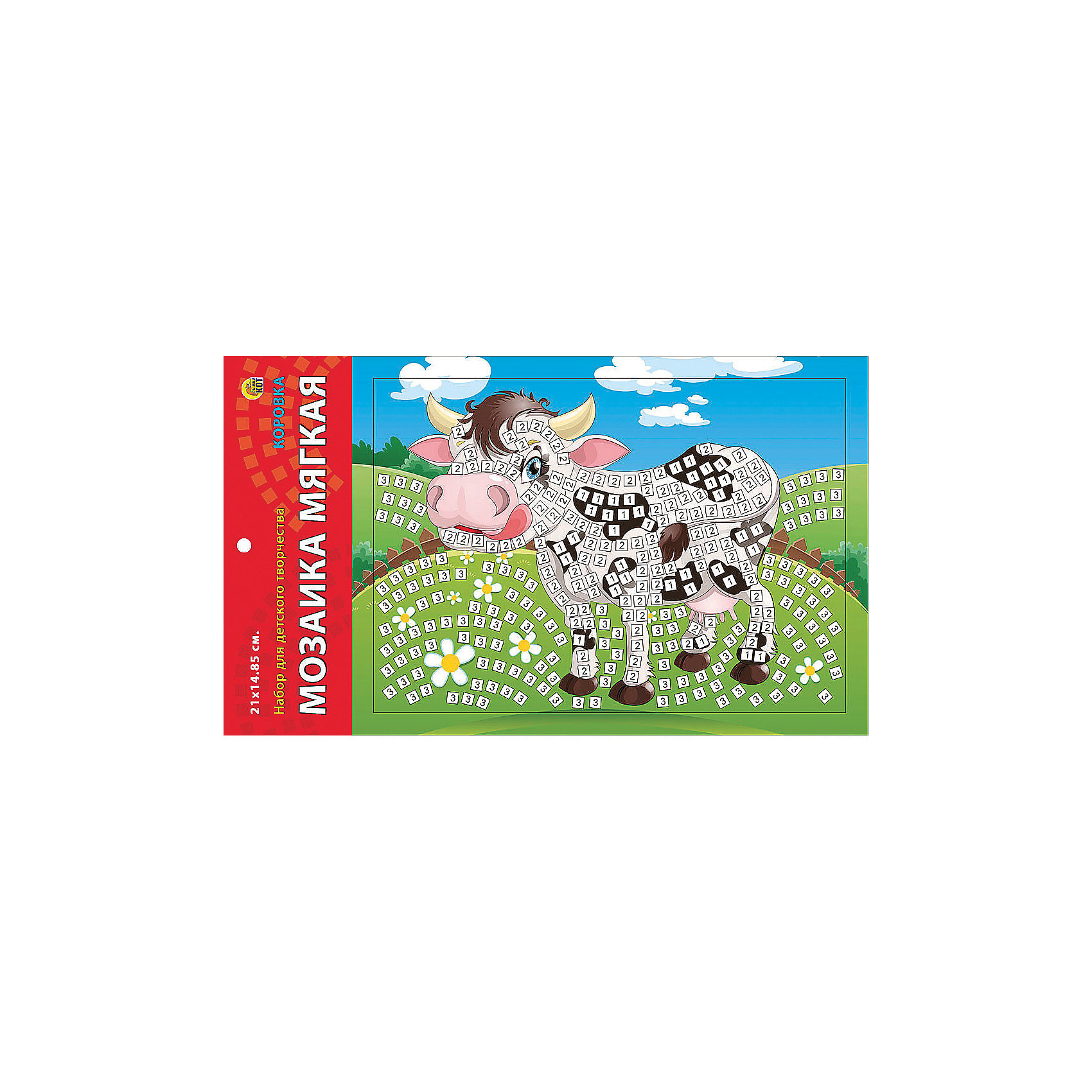 Мягкая мозаика Коровка формат А5 (21х15 см) Мягкая мозаика Коровка формат А5 (21х15 см)Мозаика<br>Замечательный набор для детского творчества серии Мягкая мозаика станет прекрасным подарком для Вашего ребёнка, ведь он развивает творческие способности, мелкую моторику рук, цветовосприятие, внимание и художественный вкус! Малышу просто необходимо приклеить к пронумерованным областям на картинке детали соответствующих цветов. Набор привлекает ярким красивым дизайном и выполнен из безопасных материалов. Предназначено для детей в возрасте от 3-х лет.<br><br>Ширина мм: 350<br>Глубина мм: 50<br>Высота мм: 225<br>Вес г: 450<br>Возраст от месяцев: 0<br>Возраст до месяцев: 108<br>Пол: Унисекс<br>Возраст: Детский<br>SKU: 5096862