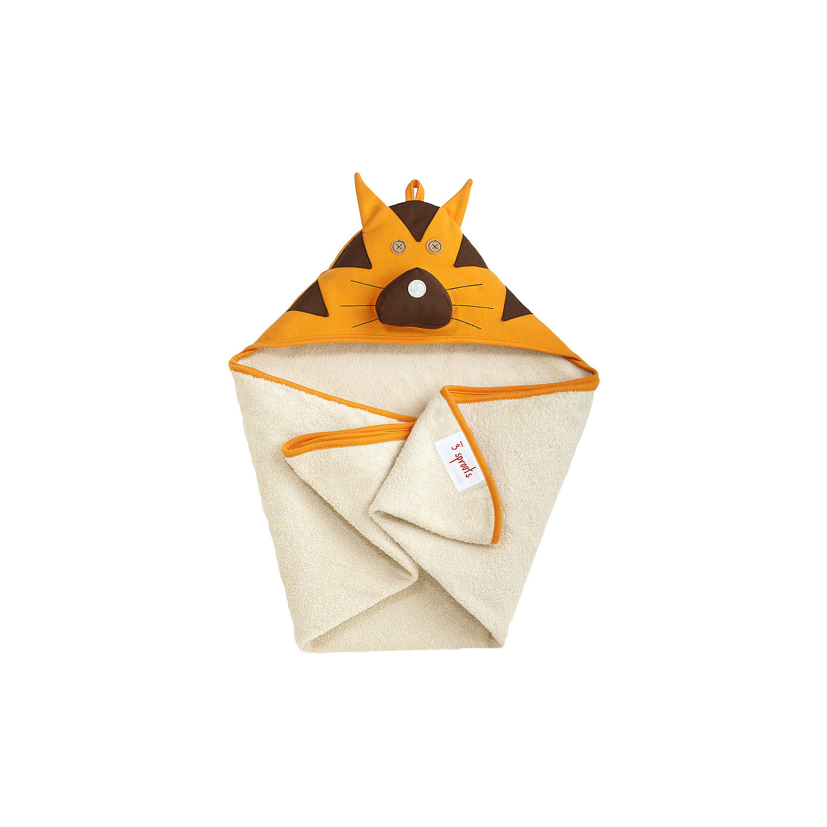 Полотенце с капюшоном Тигр (Orange Tiger), 3 Sprouts Полотенце с капюшоном Тигр (Orange Tiger), 3 SproutsПолотенца, мочалки, халаты<br>Милое полотенце для маленькой крохи. Махровое изнутри, а внешний слой изготовлен из 100% хлопка. <br><br>Дополнительная информация:<br><br>- Размер полотенца: 76х76 см.<br>- Материал: 100% хлопок снаружи, махровая ткань изнутри.<br>- Уход: деликатная стирка в холодной воде.<br><br>Купить полотенце с капюшоном Тигр (Orange Tiger), можно в нашем магазине.<br><br>Ширина мм: 260<br>Глубина мм: 20<br>Высота мм: 330<br>Вес г: 402<br>Возраст от месяцев: 0<br>Возраст до месяцев: 18<br>Пол: Унисекс<br>Возраст: Детский<br>SKU: 5098202