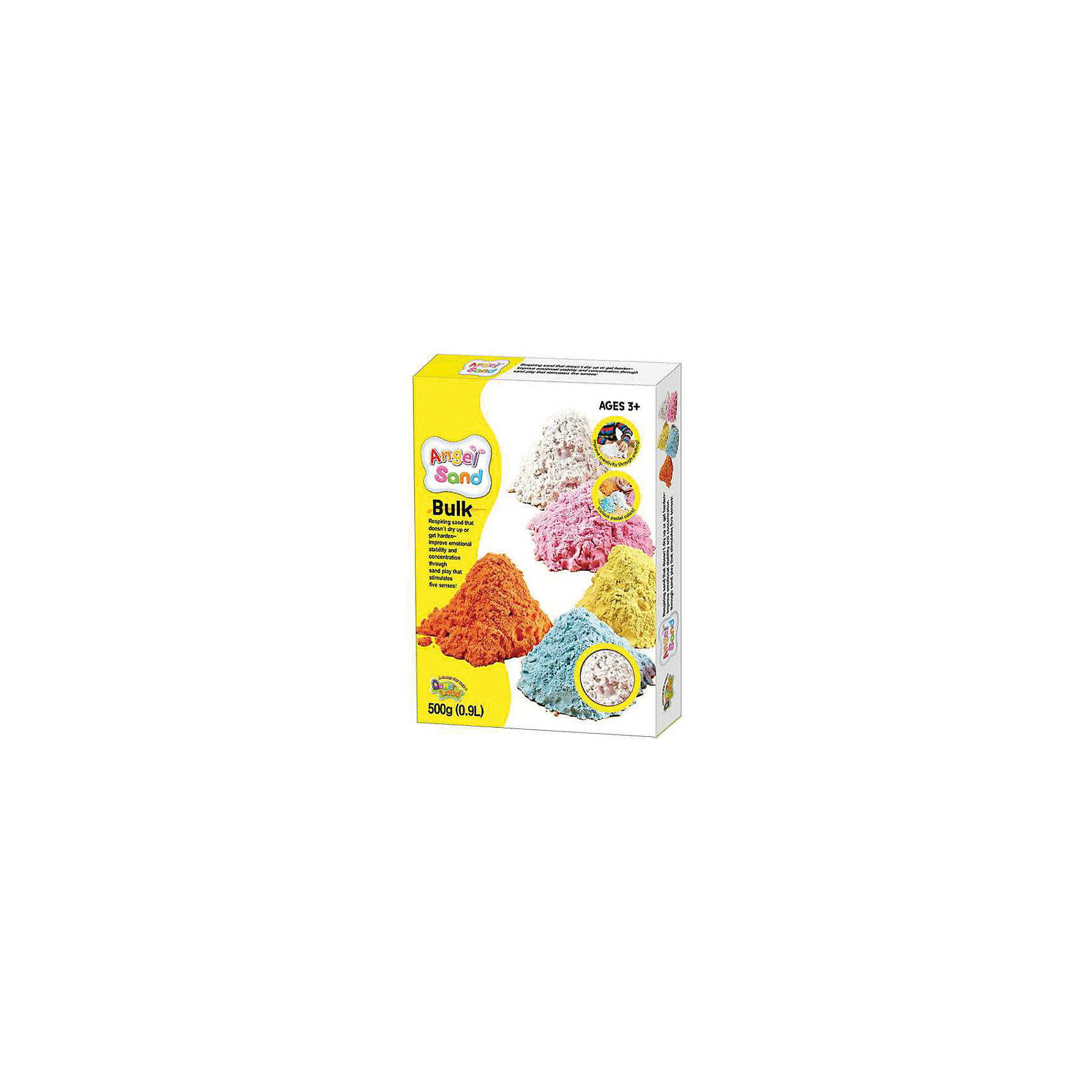 Набор для творчества Angel Sand 0,9 л (белая) Набор для творчества Angel Sand 0,9 л (белая)Кинетический песок<br>Набор для творчества Angel Sand 0,9 л (белый).<br><br>Характеристики:<br><br>• Состав: минеральный песок, глицерин, полимеры, антибактериальные добавки.<br>• Размер упаковки: 22 х 16 х 3 см<br>• В упаковке:<br>- Песок белый - 0.9 л.<br>- Формочки «Крепость» 2 шт.<br><br>Аngel Sand (Анжел Санд) - это воздушно-легкий песок нового поколения для веселых игр и творчества. Песок Angel Sand обладает следующими свойствами: легко формуется, не прилипает к рукам, не сохнет, не затвердевает, легко отряхивается, не оставляет грязи, смывается водой, антибактериальный. Во время игры увеличивается в объеме в 1,5-2 раза. Не содержит отдушек. Изготовлен из натуральных компонентов с добавлением 3% увлажняющего масла. Песок водорастворимый, поэтому легко смывается при уборке, а в случае проглатывания просто выводится из организма с помощью воды. Безопасен и нетоксичен. <br><br>Набор для творчества Angel Sand 0,9 л (белый) можно купить в нашем интернет – магазине.<br><br>Ширина мм: 140<br>Глубина мм: 200<br>Высота мм: 60<br>Вес г: 900<br>Возраст от месяцев: 36<br>Возраст до месяцев: 2147483647<br>Пол: Унисекс<br>Возраст: Детский<br>SKU: 5104612
