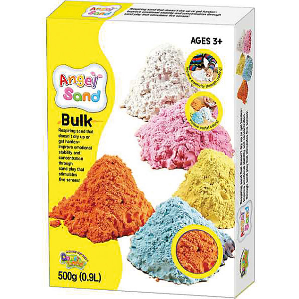 Набор для творчества Angel Sand 0,9 л (оранжевая) Набор для творчества Angel Sand 0,9 л (оранжевая)Кинетический песок<br>Набор для творчества Angel Sand 0,9 л (оранжевый).<br><br>Характеристики:<br><br>• Состав: минеральный песок, глицерин, полимеры, антибактериальные добавки.<br>• Размер упаковки: 22 х 16 х 3 см<br>• В упаковке:<br>- Песок оранжевый - 0.9 л.<br>- Формочки «Крепость» 2 шт.<br><br>Аngel Sand (Анжел Санд) - это воздушно-легкий песок нового поколения для веселых игр и творчества. Песок Angel Sand обладает следующими свойствами: легко формуется, не прилипает к рукам, не сохнет, не затвердевает, легко отряхивается, не оставляет грязи, смывается водой, антибактериальный. Во время игры увеличивается в объеме в 1,5-2 раза. Не содержит отдушек. Изготовлен из натуральных компонентов с добавлением 3% увлажняющего масла. Песок водорастворимый, поэтому легко смывается при уборке, а в случае проглатывания просто выводится из организма с помощью воды. Безопасен и нетоксичен. <br><br>Набор для творчества Angel Sand 0,9 л (оранжевый) можно купить в нашем интернет – магазине.<br><br>Ширина мм: 140<br>Глубина мм: 200<br>Высота мм: 60<br>Вес г: 900<br>Возраст от месяцев: 36<br>Возраст до месяцев: 2147483647<br>Пол: Унисекс<br>Возраст: Детский<br>SKU: 5104614