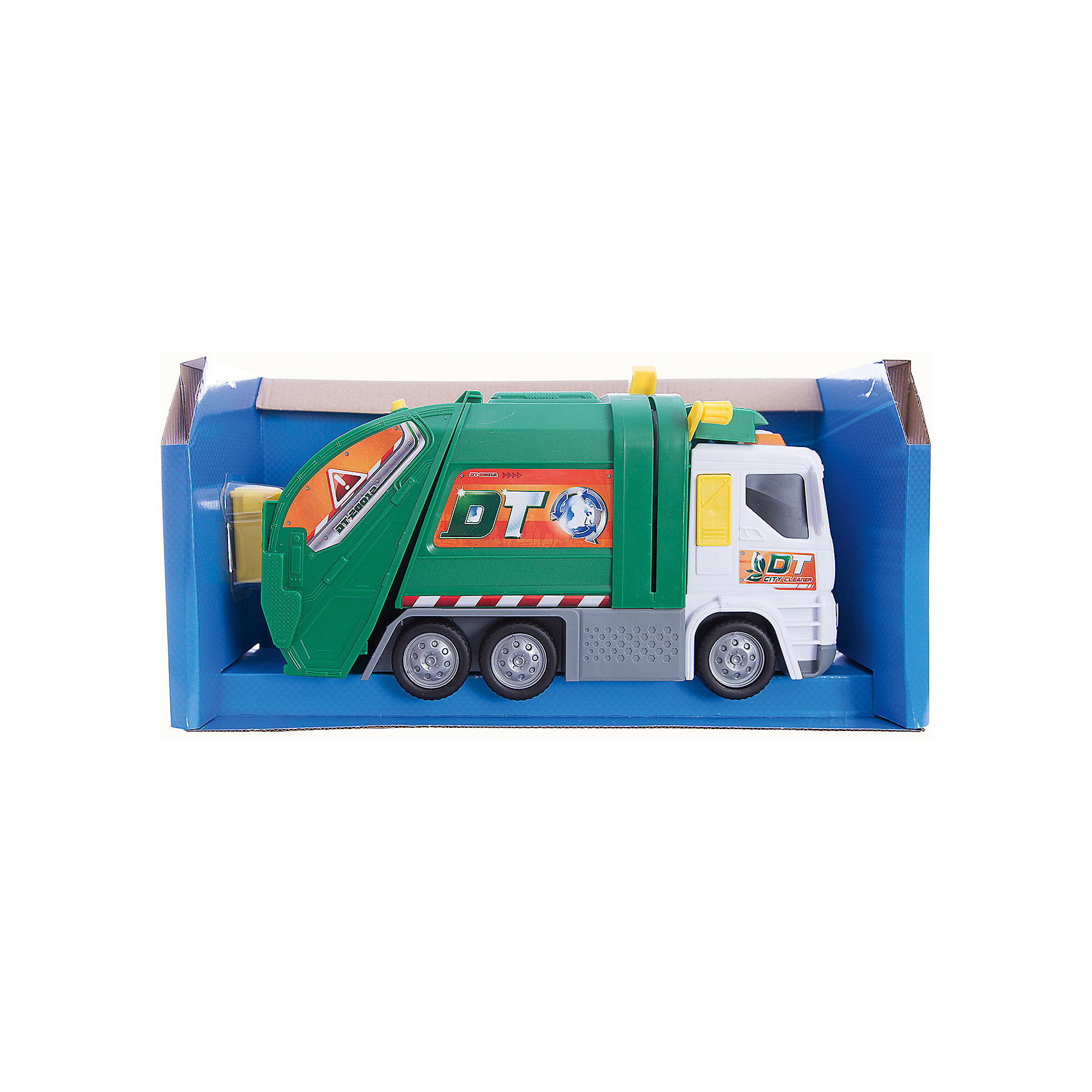 Мусоровоз со светом и звуком, 30см, Dickie Toys Мусоровоз со светом и звуком, 30см, Dickie ToysМашинки<br>Характеристики товара:<br><br>- цвет: разноцветный;<br>- материал: пластик;<br>- габариты: 30 см;<br>- комплектация: машина, мусорный бак, контейнер;<br>- батарейки: 2хАА в комплекте;<br>- возраст: 3+.<br><br>Машинки и комплектующие к ним – безусловные фавориты среди детских игрушек для мальчиков. Специализированная техника – желанный подарок всех деток. У игрушки есть рычаг, который умеет опускать и поднимать мусорный бак, чтобы затем опрокинуть его в большой контейнер - кузов. Работает от обычных пальчиковых батареек. Есть возможность производить звуковые, а так же световые эффекты. Материалы, участвовавшие при создании и изготовлении изделия полностью безопасны для малыша, а так же отвечают современным международным требованиям по качеству детских товаров.<br><br>Игрушку Мусоровоз со светом и звуком, 30 см от бренда Dickie Toys можно купить в нашем интернет-магазине.<br><br>Ширина мм: 400<br>Глубина мм: 200<br>Высота мм: 150<br>Вес г: 1000<br>Возраст от месяцев: 36<br>Возраст до месяцев: 168<br>Пол: Мужской<br>Возраст: Детский<br>SKU: 5104804
