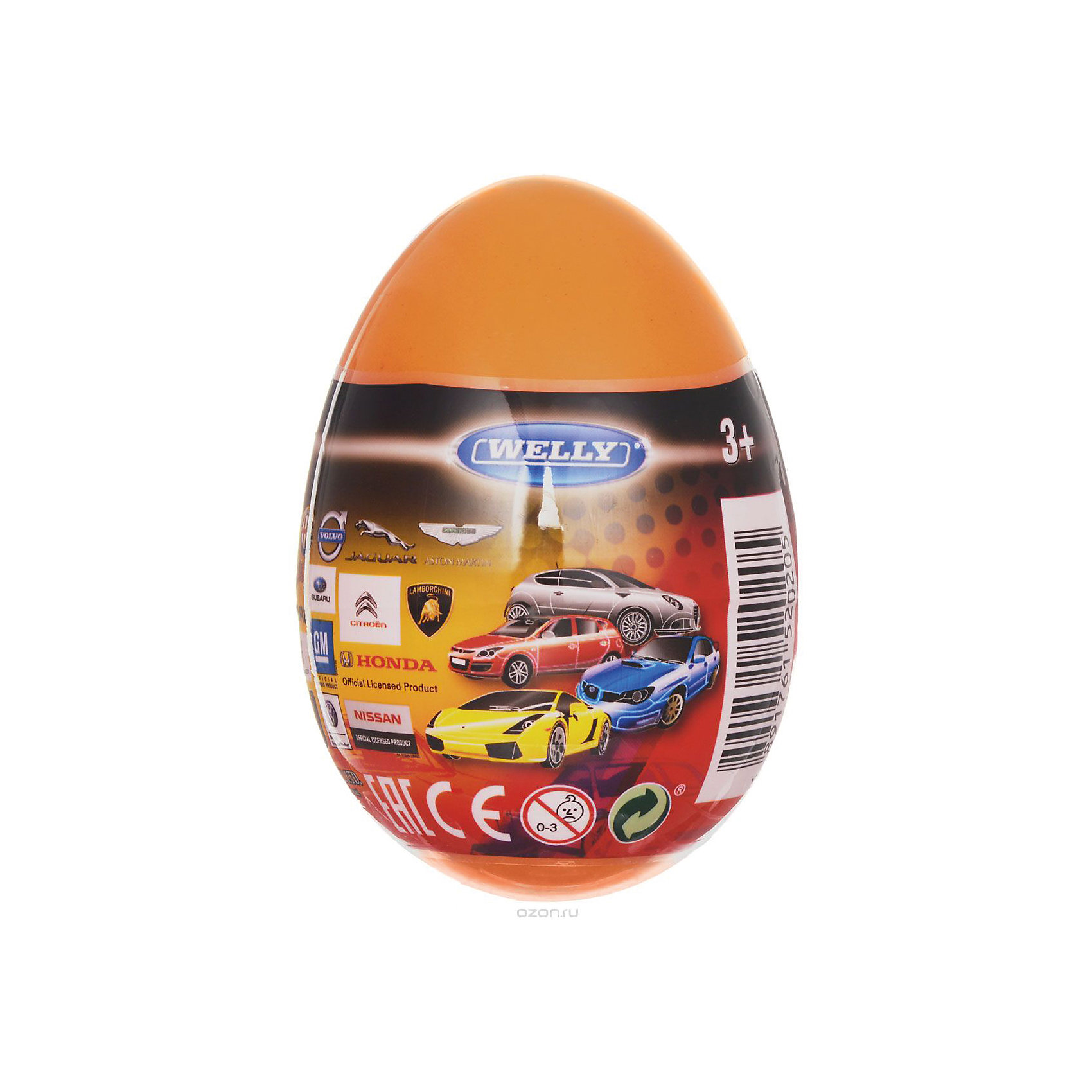 Модель машины 1:60 Яйцо-сюрприз, оранжевая, Welly Модель машины 1:60 Яйцо-сюрприз, оранжевая, WellyМашинки<br>Характеристики товара:<br><br>- цвет: разноцветный;<br>- материал: пластик, металл;<br>- размер упаковки: 6х9х6 см;<br>- вес: 50 г;<br>- длина машинки: 8 см.. <br><br>Машинки от бренда Welly в закрытом яйце - отличный сюрприз для мальчика! Каждая машинка - копия настоящей, игрушка очень качественно выполнена, отлично детализирована, поэтому она станет желанным подарком для ребенка. Такое изделие отлично тренирует у ребенка разные навыки: играя с ней, малыш развивает мелкую моторику, цветовосприятие, внимание, воображение и творческое мышление.<br>Продается машинка в закрытом яйце - узнать, какая именно внутри, нельзя. Из этих фигурок можно собрать целую коллекцию! Изделие произведено из высококачественного материала, безопасного для детей.<br><br>Модель машины 1:60 Яйцо-сюрприз, оранжевую, от бренда Welly можно купить в нашем интернет-магазине.<br><br>Ширина мм: 60<br>Глубина мм: 90<br>Высота мм: 60<br>Вес г: 82<br>Возраст от месяцев: 36<br>Возраст до месяцев: 2147483647<br>Пол: Мужской<br>Возраст: Детский<br>SKU: 5109445
