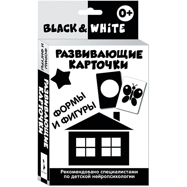 Развивающие карточки Black & White. Формы и фигуры Развивающие карточки Black & White. Формы и фигурыОбучающие карточки<br>Характеристики товара:<br><br>- цвет: черно-белый;<br>- материал: бумага;<br>- количество карточек: 16;<br>- формат: 20,0 x 11,2 см;<br>- возраст: 0+;<br>- обложка: картонная коробка.<br><br>Развивающие карточки – отличный вариант для раннего обучения ребенка и дальнейшей его подготовке школе. Набор тренирует зрительную память и восприятие. Комплект содержит 16 карточек с контрастными изображениями из картона. В наборе есть инструкция для родителей, разработанная специализированными нейропсихологами. Все материалы, использованные при производстве издания, соответствуют всем стандартам качества и безопасности. <br><br>Издание Развивающие карточки Black & White. Формы и фигуры от компании Росмэн можно приобрести в нашем интернет-магазине.<br><br>Ширина мм: 200<br>Глубина мм: 112<br>Высота мм: 20<br>Вес г: 220<br>Возраст от месяцев: 0<br>Возраст до месяцев: 36<br>Пол: Унисекс<br>Возраст: Детский<br>SKU: 5109865