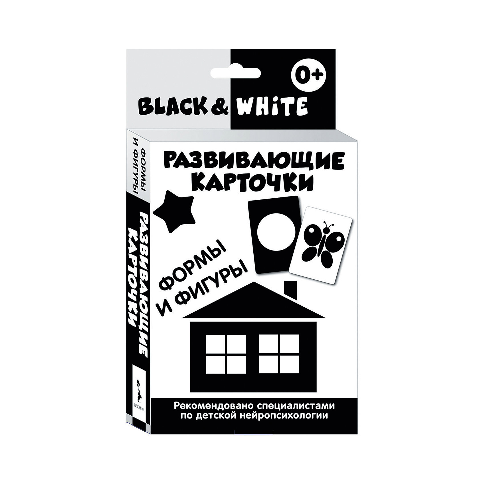 Развивающие карточки Black & White. Формы и фигуры Развивающие карточки Black & White. Формы и фигурыОбучающие карточки<br>Характеристики товара:<br><br>- цвет: черно-белый;<br>- материал: бумага;<br>- количество карточек: 16;<br>- формат: 20,0 x 11,2 см;<br>- возраст: 0+;<br>- обложка: картонная коробка.<br><br>Развивающие карточки – отличный вариант для раннего обучения ребенка и дальнейшей его подготовке школе. Набор тренирует зрительную память и восприятие. Комплект содержит 16 карточек с контрастными изображениями из картона. В наборе есть инструкция для родителей, разработанная специализированными нейропсихологами. Все материалы, использованные при производстве издания, соответствуют всем стандартам качества и безопасности. <br><br>Издание Развивающие карточки Black & White. Формы и фигуры от компании Росмэн можно приобрести в нашем интернет-магазине.<br><br>Ширина мм: 200<br>Глубина мм: 112<br>Высота мм: 20<br>Вес г: 220<br>Возраст от месяцев: 0<br>Возраст до месяцев: 36<br>Пол: Унисекс<br>Возраст: Детский<br>SKU: 5109865