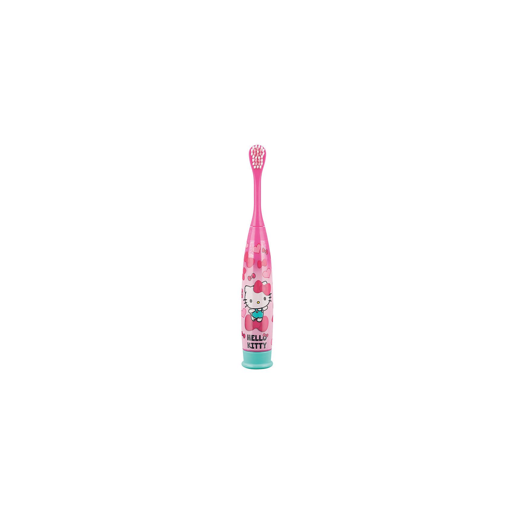 Зубная щетка Hello Kitty TURBO POWER MAX на батарейках, Firefly Зубная щетка Hello Kitty TURBO POWER MAX на батарейках, FireflyЗубные щетки<br>Характеристика:<br><br>- Цвет: розовый.<br>- Работает на батарейках.<br>- Устойчивая ручка.<br><br>С такой яркой зубной щеткой, Ваша малышка будет с большим удовольствием чистить зубки!<br><br>Зубную щетку Hello Kitty TURBO POWER MAX на батарейках от Firefly, можно купить в нашем магазине.<br><br>Ширина мм: 150<br>Глубина мм: 50<br>Высота мм: 20<br>Вес г: 100<br>Возраст от месяцев: 36<br>Возраст до месяцев: 84<br>Пол: Унисекс<br>Возраст: Детский<br>SKU: 5111426