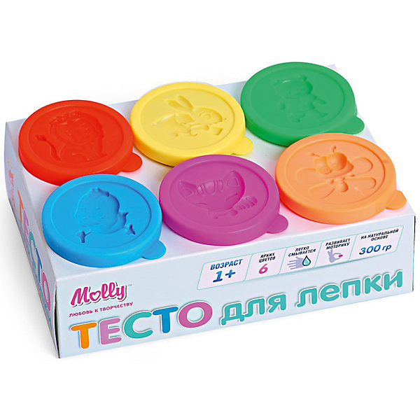 Тесто для лепки 6 цветов по 50 г Тесто для лепки 6 цветов по 50 гТесто для лепки<br>Безопасное Тесто для самых маленьких (состав :пшеничная мука крахмал), вода, соль, пищевая добавка, пищевая краситель). Легко смывается, развивает мелкую моторику. В наборе: 6 разных цветов по 50 гр.<br><br>Ширина мм: 16<br>Глубина мм: 10<br>Высота мм: 5<br>Вес г: 300<br>Возраст от месяцев: 12<br>Возраст до месяцев: 60<br>Пол: Унисекс<br>Возраст: Детский<br>SKU: 5115168