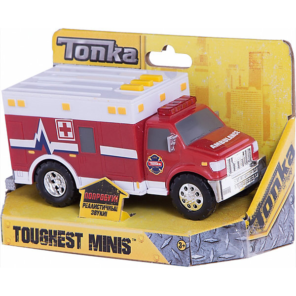 Медицинская машинка Minis, со светом и звуком, Tonka Медицинская машинка Minis, со светом и звуком, TonkaМашинки<br>Медицинская машинка Minis, со светом и звуком, Tonka<br><br>В набор входит:<br><br>-машинка<br>-две батарейки типа ААА<br><br>Характеристики:<br><br>-Возраст: от 3 лет<br>-Для мальчиков<br>-Размер машинки:16 х 6,5 х 7 см<br>-Материал: пластик<br>-Марка: Tonka(Тонка)<br><br>Медицинская машинка Tonka Minis невероятно реалистична. Автомобиль имеет кабину красного цвета и красно-белый кузов с изображением красного креста, а также прорисованными окнами и дверцами. Мощные черные колеса оснащены серебристыми дисками. На крыше кузова имеются три продолговатые желтые кнопки. Если нажать на каждую изних, то загорится красный маячок на крыше кабины машины и зазвучит громкая сирена, которая поможет сделать игру более увлекательной. <br><br>Медицинская машинка Minis, со светом и звуком, Tonkaможно приобрести в нашем интернет-магазине.<br><br>Ширина мм: 89<br>Глубина мм: 178<br>Высота мм: 127<br>Вес г: 190<br>Возраст от месяцев: 36<br>Возраст до месяцев: 120<br>Пол: Мужской<br>Возраст: Детский<br>SKU: 5115726