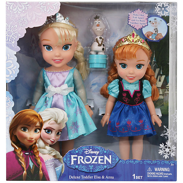 Игровой набор 2 куклы и Олаф, Холодное Сердце Игровой набор 2 куклы и Олаф, Холодное СердцеПопулярные игрушки<br>Характеристики товара:<br><br>- цвет: разноцветный;<br>- материал: текстиль, пластик;<br>- размер кукол: 30, 35 см;<br>- вес: 1400 г.<br><br>Играть с фигурками из любимого мультфильма - вдвойне интереснее! Фигурки героев мультика Холодное Сердце очень красивые, они хорошо детализированы. Каждая фигурка отлично выполнена, похожа на героя мультика, поэтому игровой набор с ними станет желанным подарком для ребенка. В комплекте - принцессы Эльза и Анна с подвижными конечностями и волосами, которые можно расчесывать. Также в наборе - фигурка Олафа, который забавно качает головой. Такой набор отлично тренирует у ребенка разные навыки: играя с фигурками, ребенок развивает мелкую моторику, цветовосприятие, внимание, воображение и творческое мышление. <br>Изделие произведено из качественных проверенных материалов, безопасных для малышей.<br><br>Игровой набор 2 куклы и Олаф, Холодное Сердце, можно купить в нашем интернет-магазине.<br><br>Ширина мм: 355<br>Глубина мм: 385<br>Высота мм: 130<br>Вес г: 1333<br>Возраст от месяцев: 36<br>Возраст до месяцев: 2147483647<br>Пол: Женский<br>Возраст: Детский<br>SKU: 5124483
