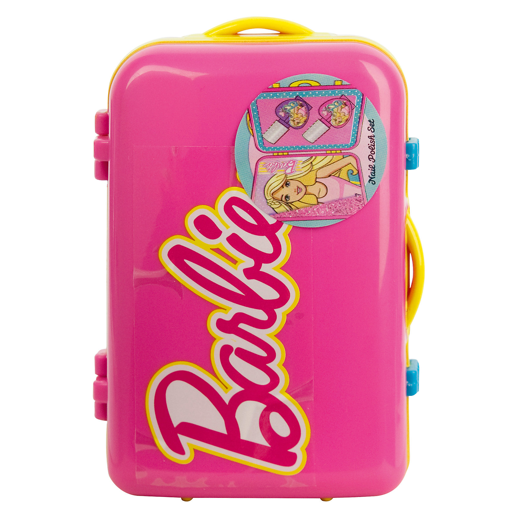 Набор косметики для ногтей Barbie в чемоданчике, розовый Набор косметики для ногтей Barbie в чемоданчике, розовыйКосметика, грим и парфюмерия<br>Характеристики:<br><br>• Наименование: детская декоративная косметика<br>• Предназначение: для сюжетно-ролевых игр<br>• Серия: Barbie<br>• Пол: для девочки<br>• Материал: натуральные косметические компоненты, пластик<br>• Цвет: в ассортименте<br>• Комплектация: 2 лака для ногтей<br>• Размеры (Д*Ш*В): 11*7*5 см<br>• Вес: 90 г <br>• Упаковка: пластиковый чемоданчик с ручками<br><br>Игровой набор детской декоративной косметики в розовом чемоданчике, Barbie – это набор игровой детской косметики от Markwins, которая вот уже несколько десятилетий специализируется на выпуске детской косметики. Рецептура декоративной детской косметики разработана совместно с косметологами и медиками, в основе рецептуры – водная основа, а потому она гипоаллергенны, не вызывает раздражений на детской коже и легко смывается, не оставляя следа. Безопасность продукции подтверждена международными сертификатами качества и безопасности. <br>Игровой набор детской декоративной косметики состоит из двух оттенков лака для ногтей на водной основе. Косметические средства, входящие в состав набора, имеют длительный срок хранения – 12 месяцев. Набор выполнен в брендовом дизайне популярной серии Barbie, упакован в шкатулку в виде дорожного чемодана. Игровой набор детской декоративной косметики от Markwins может стать незаменимым праздничным подарком для любой маленькой модницы!<br><br>Игровой набор детской декоративной косметики в розовом чемоданчике, Barbie можно купить в нашем интернет-магазине.<br><br>Ширина мм: 32<br>Глубина мм: 95<br>Высота мм: 63<br>Вес г: 110<br>Возраст от месяцев: 48<br>Возраст до месяцев: 120<br>Пол: Женский<br>Возраст: Детский<br>SKU: 5124698