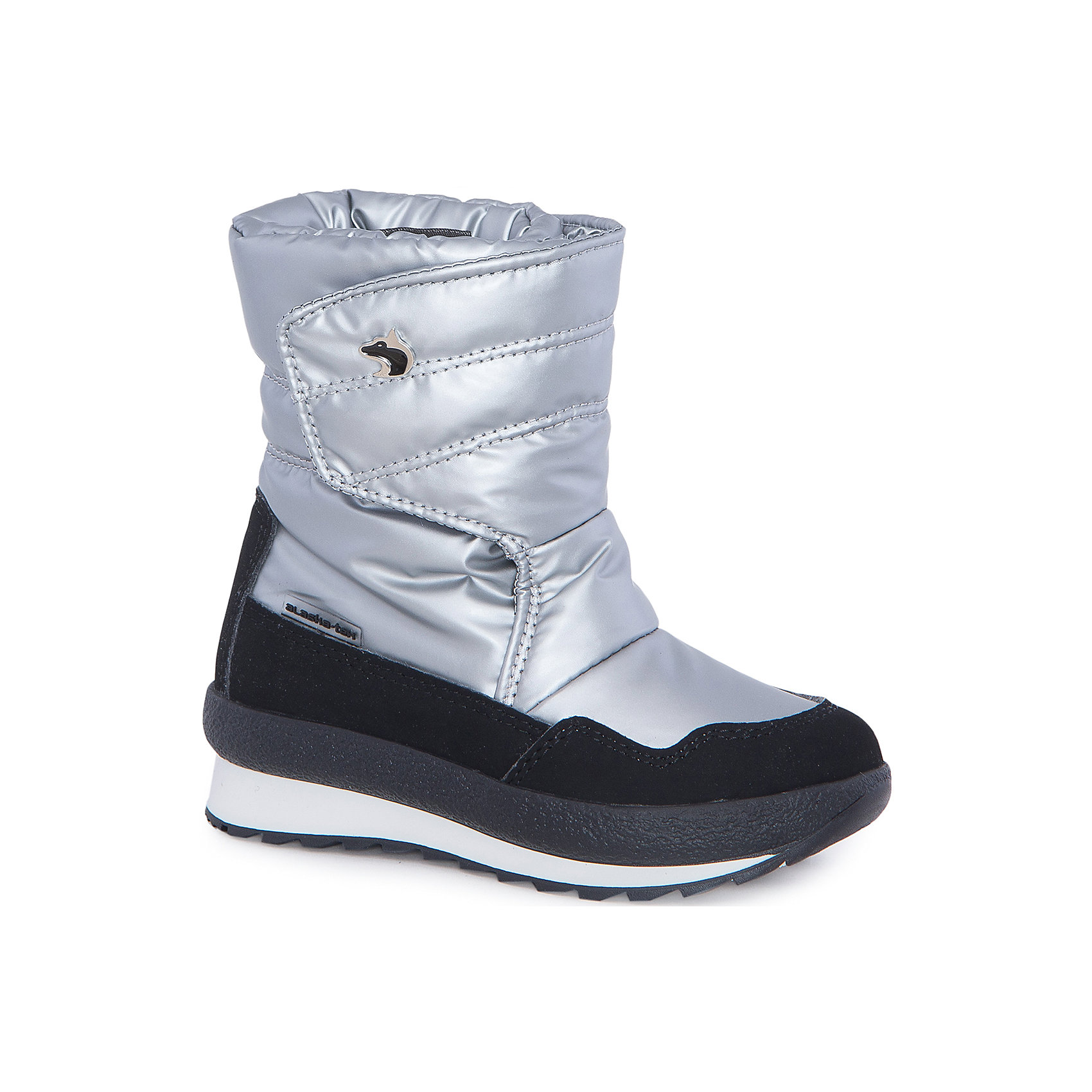 Сапоги Alaska Originale Сапоги Alaska OriginaleДутики<br>Характеристики товара:<br><br>• цвет: серебристый<br>• материал верха: 54% ПЭ, 46% ПА<br>• материал подкладки: текстиль <br>• материал подошвы: термопластик<br>• температурный режим: от-25° до 0° С<br>• мембранный слой<br>• рифленая подошва<br>• застежка: липучка<br>• толстая устойчивая подошва<br>• усиленные пятка и носок<br>• страна бренда: Италия<br>• страна изготовитель: Румыния<br><br>Качественная обувь особенна важна в суровых условиях русской зимы. Чтобы не пропустить главные зимние удовольствия, нужно запастись теплой и удобной обувью! Такие сапожки обеспечат ребенку необходимый для активного отдыха комфорт, а мембранный слой позволит ножкам оставаться сухими: он выводит наружу лишнюю влагу, не пропуская жидкости внутрь. Сапожки легко надеваются и снимаются, отлично сидят на ноге. <br>Обувь от итальянского бренда Alaska Originale - это качественные товары, созданные с применением новейших технологий и с использованием как натуральных, так и высокотехнологичных материалов. Обувь отличается стильным дизайном и продуманной конструкцией. Изделие производится из качественных и проверенных материалов, которые безопасны для детей.<br><br>Сапоги от бренда Alaska Originale можно купить в нашем интернет-магазине.<br><br>Ширина мм: 257<br>Глубина мм: 180<br>Высота мм: 130<br>Вес г: 420<br>Цвет: серый<br>Возраст от месяцев: 24<br>Возраст до месяцев: 24<br>Пол: Женский<br>Возраст: Детский<br>Размер: 25,26,27,28,29,30,31,35,34,33,32<br>SKU: 5134441