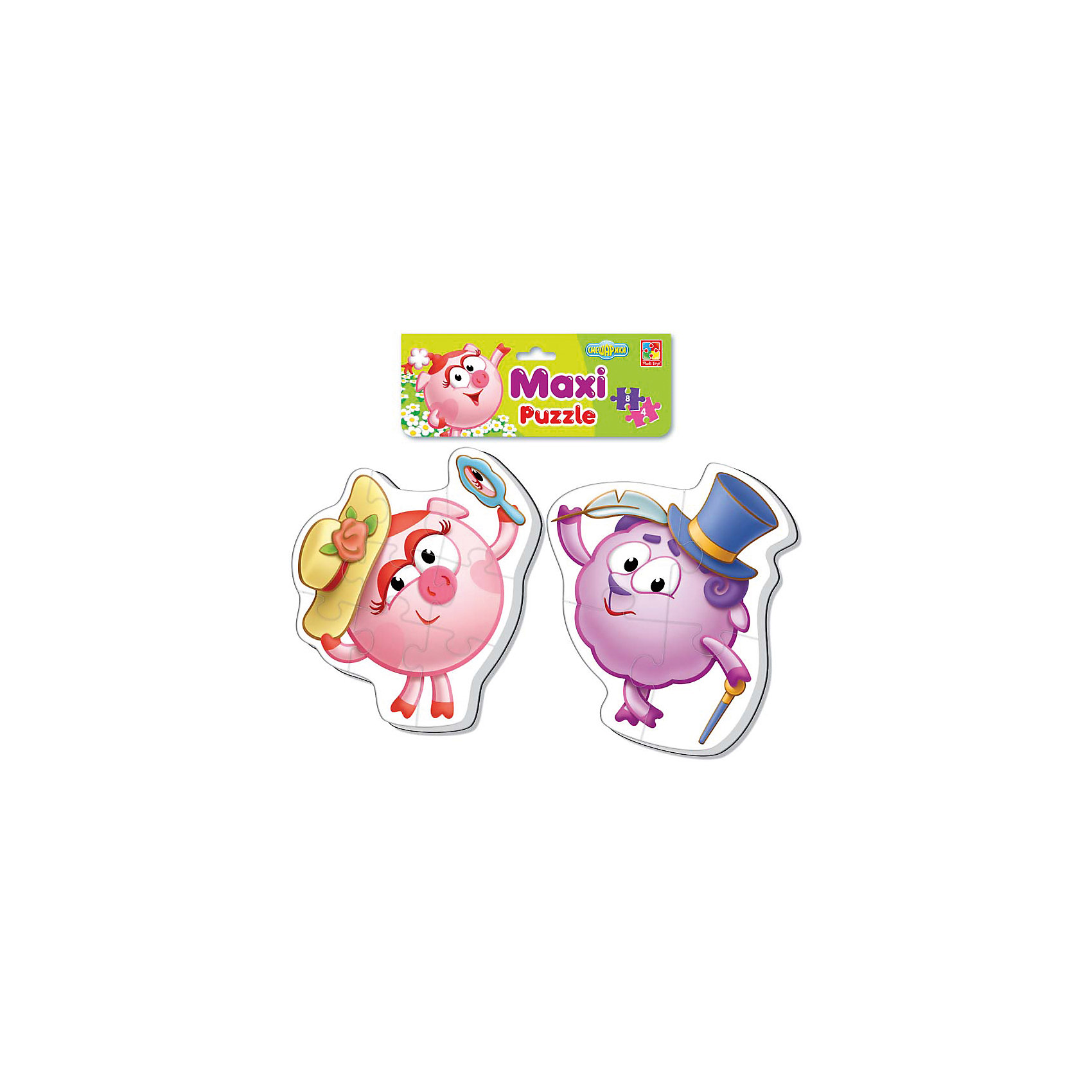 Мягкие макси-пазлы Смешарики, Vladi Toys Мягкие макси-пазлы Смешарики, Vladi ToysСмешарики<br>Характеристики:<br><br>• Вид игр: развивающие<br>• Серия: макси-пазлы <br>• Пол: универсальный<br>• Материал: полимер, картон<br>• Цвет: розовый, желтый, сиреневый и др.<br>• Комплектация: 2 пазла (один из 4 деталей, второй из 8 деталей) <br>• Размеры (Д*Ш*В): 21*1*35 см<br>• Тип упаковки: полиэтиленовый пакет с хедером<br>• Вес: 36 г<br>• Общее количество элементов: 12 шт.<br><br>Мягкие макси-пазлы Смешарики, Vladi Toys, производителем которых является компания, специализирующаяся на выпуске развивающих игр, давно уже стали популярными среди аналогичной продукции. Мягкие пазлы – идеальное решение для развивающих занятий с самыми маленькими детьми, так как они разделены на большие элементы с крупными изображениями, чаще всего в качестве картинок используются герои популярных мультсериалов. Самое важное в пазле для малышей – это минимум деталей и безопасность элементов. Все используемые в производстве материалы являются экологически безопасными, не вызывают аллергии, не имеют запаха. Набор состоит из 12-ти элементов, из которых можно собрать две картинки с изображениями Нюши и Бараша из мультфильма Смешарики. <br>Мягкие макси-пазлы Смешарики, Vladi Toys способствуют развитию не только мелкой моторики, но и внимательности, усидчивости, терпению при достижении цели. <br><br>Мягкие пазлы Смешарики, Vladi Toys можно купить в нашем интернет-магазине.<br><br>Ширина мм: 210<br>Глубина мм: 10<br>Высота мм: 350<br>Вес г: 36<br>Возраст от месяцев: 24<br>Возраст до месяцев: 60<br>Пол: Унисекс<br>Возраст: Детский<br>SKU: 5136069