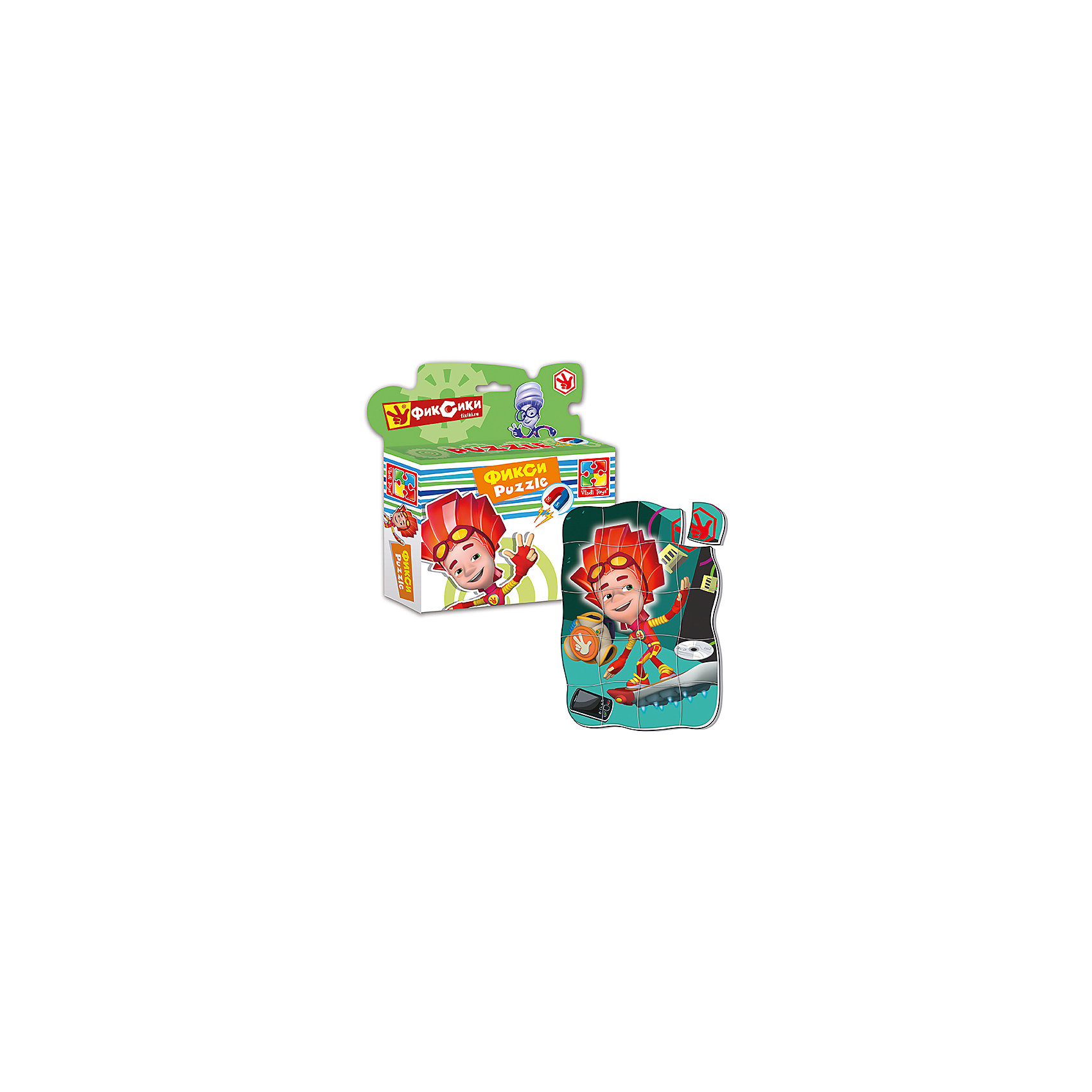 Магнитные фигурные пазлы Файер, Фиксики, , Vladi Toys Магнитные фигурные пазлы Файер, Фиксики, , Vladi ToysПопулярные игрушки<br>Характеристики:<br><br>• Вид игр: развивающие<br>• Серия: пазлы-магниты<br>• Пол: универсальный<br>• Материал: полимер, картон, магнит<br>• Цвет: красный, оранжевый, зеленый и др.<br>• Комплектация: 1 пазл из 20-ти элементов<br>• Размеры (Д*Ш*В): 16,5*4*19,5 см<br>• Тип упаковки: картонная коробка<br>• Вес: 94 г<br><br>Пазлы на магните Файер, Фиксики, Vladi Toys, производителем которых является компания, специализирующаяся на выпуске развивающих игр, давно уже стали популярными среди аналогичной продукции. Мягкие пазлы – идеальное решение для развивающих занятий с самыми маленькими детьми, так как они разделены на большие элементы с крупными изображениями, чаще всего в качестве картинок используются герои популярных мультсериалов. Самое важное в пазле для малышей – это минимум деталей и безопасность элементов. Все используемые в производстве материалы являются экологически безопасными, не вызывают аллергии, не имеют запаха. Пазлы на магните Файер, Фиксики, Vladi Toys представляет собой сюжетную картинку, которая состоит из 20-и крупных элементов с изображением Файер. <br>Занятия с мягкими пазлами от Vladi Toys способствуют развитию не только мелкой моторики, но и внимательности, усидчивости, терпению при достижении цели. Кроме того, по собранной картинке можно составлять рассказ, что позволит развивать речевые навыки, память и воображение.<br><br>Пазлы на магните Файер, Фиксики, Vladi Toys можно купить в нашем интернет-магазине.<br><br>Ширина мм: 165<br>Глубина мм: 45<br>Высота мм: 195<br>Вес г: 94<br>Возраст от месяцев: 24<br>Возраст до месяцев: 60<br>Пол: Унисекс<br>Возраст: Детский<br>SKU: 5136090