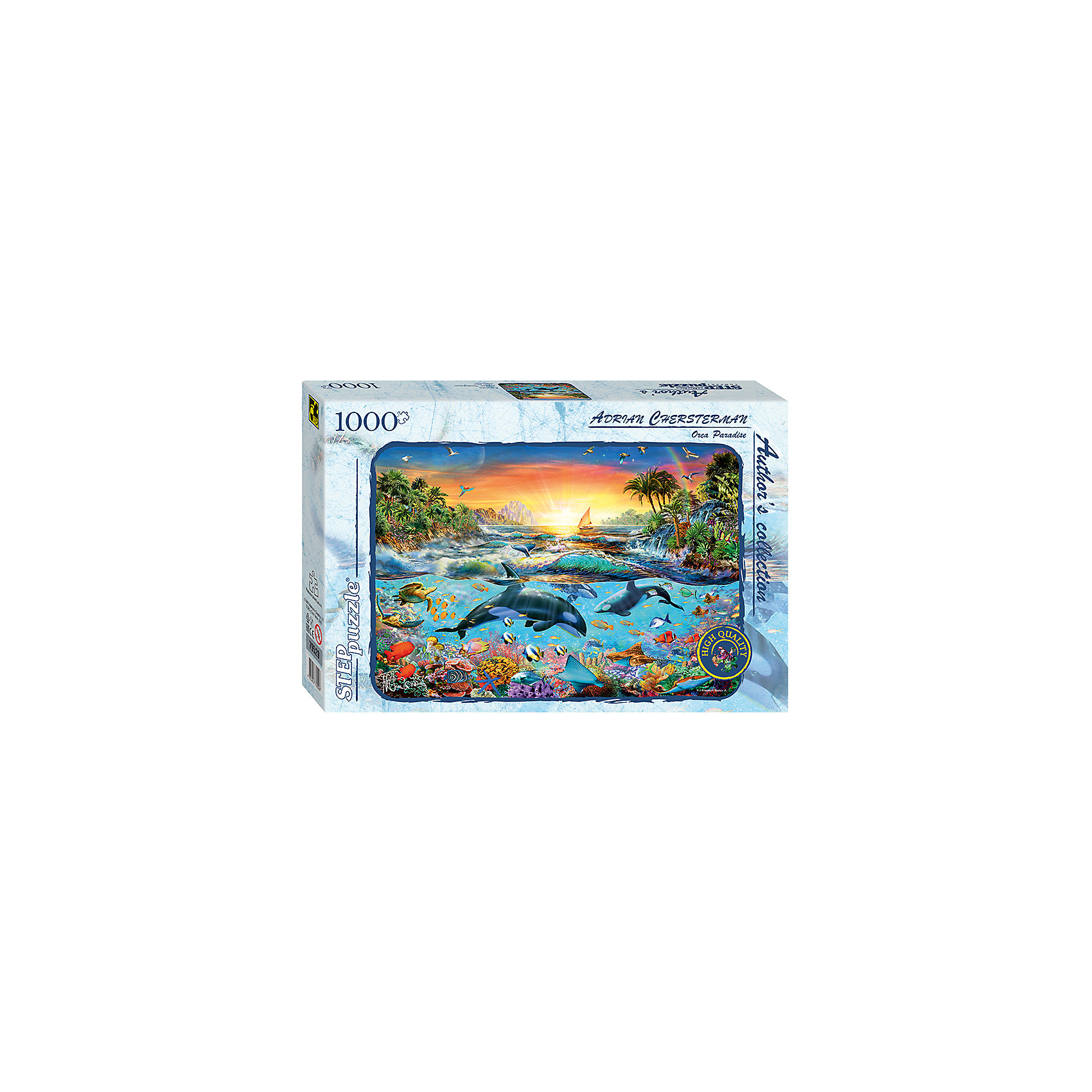 Пазл Касатка, 1000 деталей, Step Puzzle Пазл Касатка, 1000 деталей, Step PuzzleКоличество деталей<br>Характеристики товара:<br><br>- цвет: разноцветный;<br>- материал: картон;<br>- деталей: 1000;<br>- высокая точность подгонки элементов;<br>- отличное качество печати;<br>- упаковка: коробка.<br><br>Собирать пазлы любят и дети, и взрослые! Это занятие может не только позволять весело проводить время, но и помогать всестороннему развитию ребенка. Изделие представляет собой детали, из которых нужно собрать очень красивую картинку. Все детали отлично проработаны, готовое изображение можно даже зафиксировать на бумаге и украсить им интерьер!<br>Собирание пазлов поможет формированию разных навыков, оно помогает развить тактильное восприятие, мелкую моторику, воображение, внимание и логику. Изделие произведено из качественных материалов, безопасных для ребенка. Набор станет отличным подарком детям!<br><br>Пазл Касатка, 1000 деталей, от бренда Step Puzzle можно купить в нашем интернет-магазине.<br><br>Ширина мм: 400<br>Глубина мм: 270<br>Высота мм: 55<br>Вес г: 780<br>Возраст от месяцев: 84<br>Возраст до месяцев: 180<br>Пол: Унисекс<br>Возраст: Детский<br>SKU: 5138172