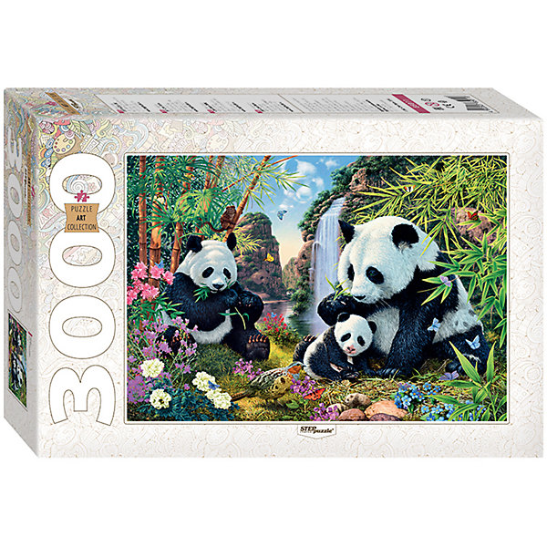 Пазл Панды, 3000 деталей, Step Puzzle Пазл Панды, 3000 деталей, Step PuzzleПазлы классические<br>Характеристики товара:<br><br>- цвет: разноцветный;<br>- материал: картон;<br>- деталей: 3000;<br>- высокая точность подгонки элементов;<br>- отличное качество печати;<br>- упаковка: коробка.<br><br>Собирать пазлы любят и дети, и взрослые! Это занятие может не только позволять весело проводить время, но и помогать всестороннему развитию ребенка. Изделие представляет собой детали, из которых нужно собрать очень красивую картинку. Все детали отлично проработаны, готовое изображение можно даже зафиксировать на бумаге и украсить им интерьер!<br>Собирание пазлов поможет формированию разных навыков, оно помогает развить тактильное восприятие, мелкую моторику, воображение, внимание и логику. Изделие произведено из качественных материалов, безопасных для ребенка. Набор станет отличным подарком детям!<br><br>Пазл Панды, 3000 деталей, от бренда Step Puzzle можно купить в нашем интернет-магазине.<br><br>Ширина мм: 400<br>Глубина мм: 270<br>Высота мм: 85<br>Вес г: 2750<br>Возраст от месяцев: 84<br>Возраст до месяцев: 180<br>Пол: Унисекс<br>Возраст: Детский<br>SKU: 5138185