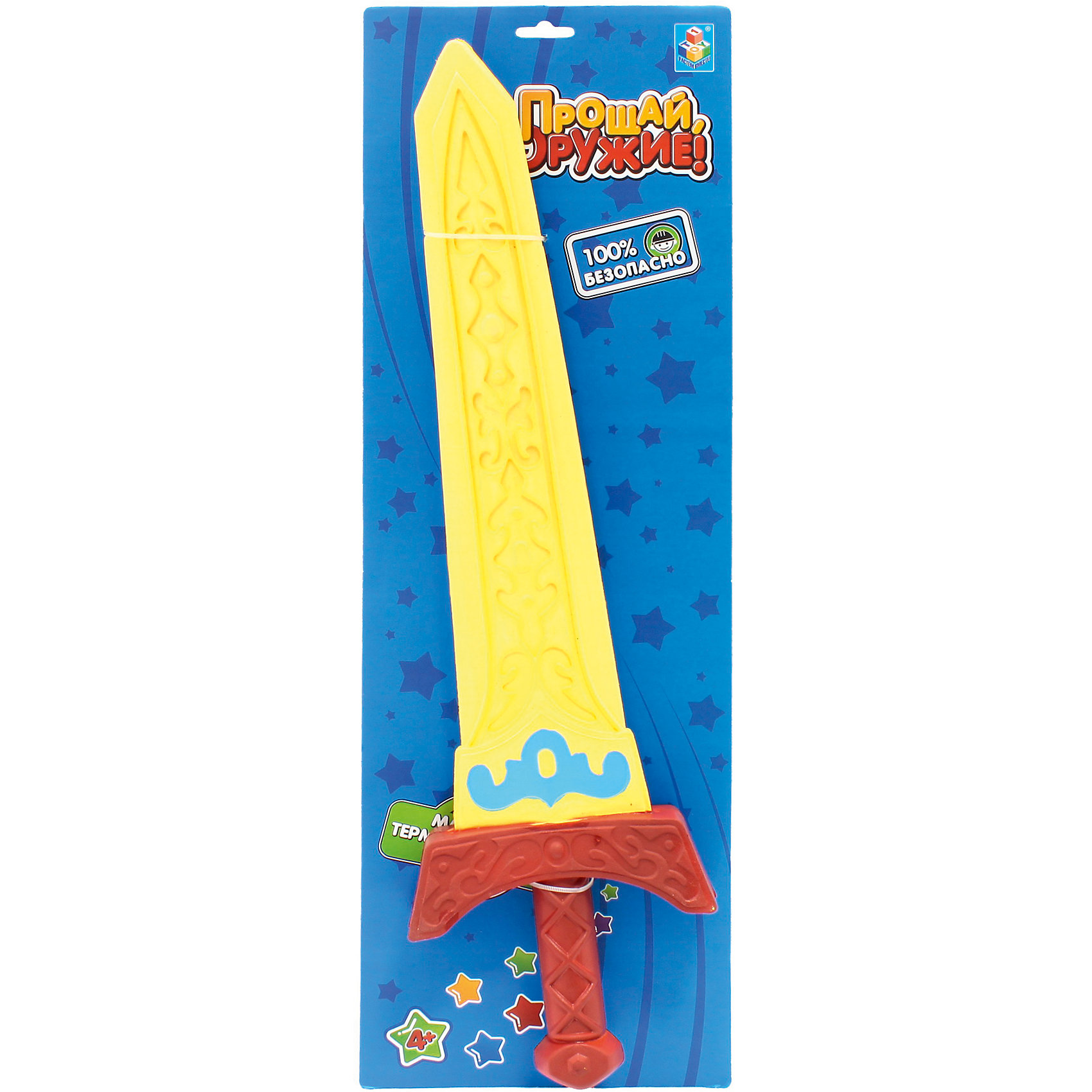 Игровой набор Прощай оружие: Меч, 50см, 1toy Игровой набор Прощай оружие: Меч, 50см, 1toyСюжетно-ролевые игры<br>Игровой набор Прощай оружие: Меч, 50см, 1toy (1 той).<br><br>Характеристики:<br><br>• Материал: мягкий материал EVA.<br>• Длина: 56см. <br><br>Меч из серии набора «Прощай оружие» является абсолютно безопасной игрушкой, сделанной из мягкого материала EVA. Дети могут сражаться на мечах, устраивать поединки, а родители быть спокойны за их здоровье. Длина меча 50 см. Пусть ваш мальчик почувствует себя воином!<br><br>Игровой набор Прощай оружие: Меч, 50см, 1toy (1 той), можно купить в нашем интернет- магазине.<br><br>Ширина мм: 570<br>Глубина мм: 60<br>Высота мм: 190<br>Вес г: 250<br>Возраст от месяцев: 60<br>Возраст до месяцев: 192<br>Пол: Мужской<br>Возраст: Детский<br>SKU: 5154271