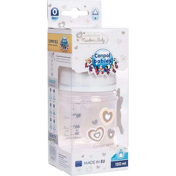 Бутылочка PP EasyStart с широким горлышком антиколиковая, 120 мл, 0+ Newborn baby, Canpol Babies, белый Бутылочка PP EasyStart с широким горлышком антиколиковая, 120 мл, 0+ Newborn baby, Canpol Babies, белый110 - 180 мл.<br>Бутылочка PP EasyStart с широким горлышком антиколиковая, 120 мл, 0+ Newborn baby, Canpol Babies (Канпол Бейби), белый.<br><br>Характеристики: <br><br>• Объем бутылочки: 120мл.<br>• Материал бутылочки: полипропилен.<br>• Материал соски: силикон.<br>• Цвет : белый.<br>• Широкое горлышко.<br>• Антиколиковая. <br><br>Легкая бутылочка предназначена для использования с рождения. Долговечная, безопасная бутылочка соответствует самым высоким стандартам качества. Оснащена силиконовой антиколиковой соской медленного потока (0+ м). Эффективная система вентиляции, которая позволяет уменьшить риск появления коликов. Специальная форма соски максимально приближена к форме материнской груди, что позволяет наиболее оптимально использовать ее для смешанного кормления ребенка. Широкое горлышко поможет быстро наполнить бутылочку смесью. Такое горлышко позволит легко очистить бутылочку. Точная мерная шкала помогает приготовить питание в точных пропорциях.<br><br>Бутылочку PP EasyStart с широким горлышком антиколиковая, 120 мл, 0+ Newborn baby, Canpol Babies (Канпол Бейби), белая можно купить в нашем интернет- магазине.<br><br>Ширина мм: 64<br>Глубина мм: 64<br>Высота мм: 175<br>Вес г: 630<br>Возраст от месяцев: 0<br>Возраст до месяцев: 12<br>Пол: Унисекс<br>Возраст: Детский<br>SKU: 5156779