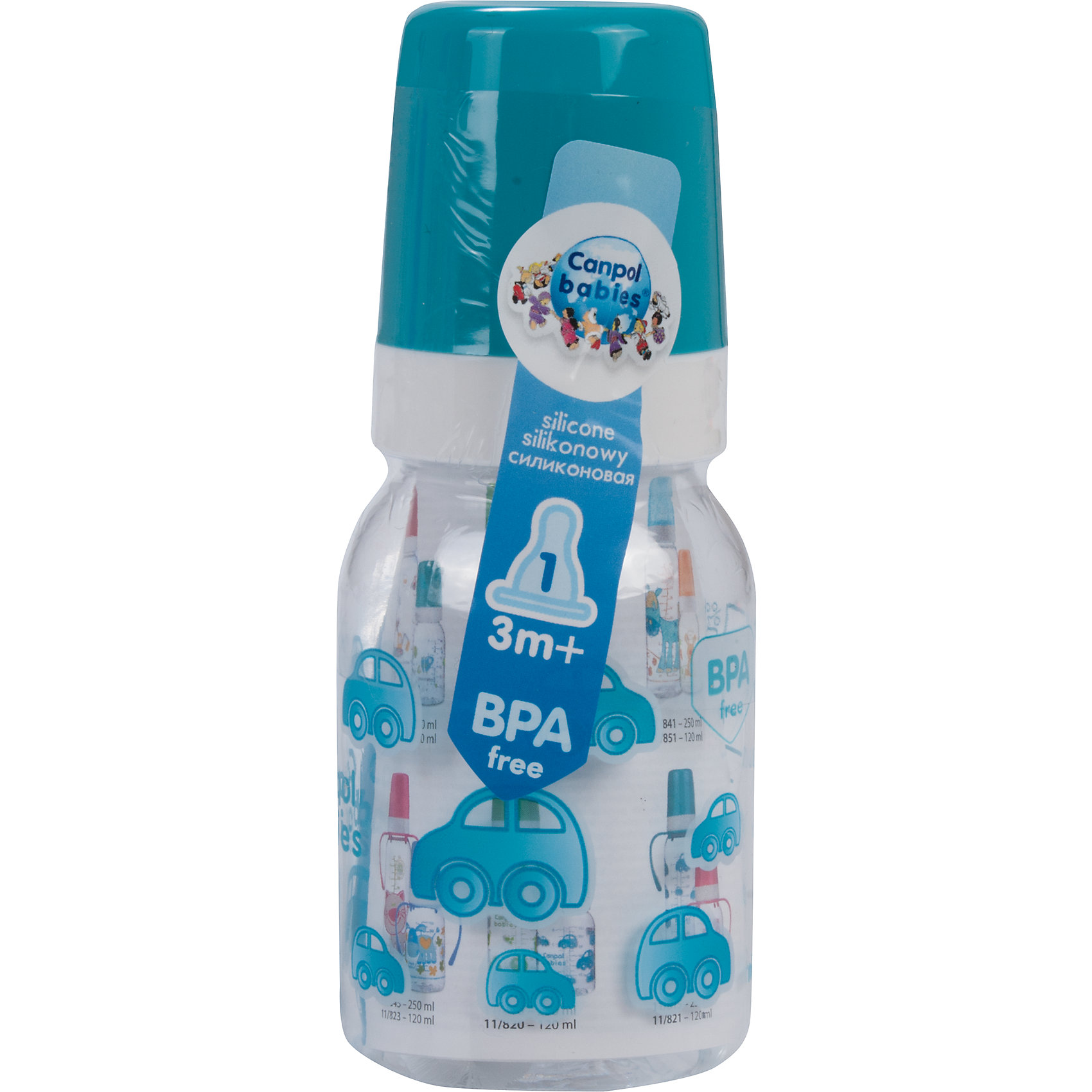 Бутылочка тритановая (BPA 0%) с сил. соской, 120 мл. 3+, Canpol Babies, бирюзовый Бутылочка тритановая (BPA 0%) с сил. соской, 120 мл. 3+, Canpol Babies, бирюзовыйБутылочки и аксессуары<br>Бутылочка тритановая (BPA 0%) с сил. соской, 120 мл. 3+, Canpol Babies, (Канпол Бейбис), бирюзовый.<br><br>Характеристики: <br><br>• Объем бутылочки: 120мл.<br>• Материал бутылочки: тритан - пластик нового поколения.<br>• Материал соски: силикон.<br>• Цвет : бирюзовый. <br>Бутылочка тритановая (BPA 0%) с сил. соской, 120 мл. 3+, Canpol Babies, (Канпол Бейбис) имеет классическую форму. Удобна в использовании дома и в дороге. Бутылочка выполнена из безопасного качественного материала - тритана, который хорошо держит тепло, снабжена силиконовой соской (медленный поток) и защитным колпачком, имеет удобную мерную шкалу. Такую бутылочку и все части можно кипятить в воде или стерилизовать с помощью специального прибора. Не впитывает запахи.<br>Бутылочку тритановая (BPA 0%) с сил. соской, 120 мл. 3+, Canpol Babies, (Канпол Бейбис), бирюзовый можно купить в нашем интернет- магазине.<br><br>Ширина мм: 61<br>Глубина мм: 54<br>Высота мм: 171<br>Вес г: 490<br>Возраст от месяцев: 3<br>Возраст до месяцев: 18<br>Пол: Мужской<br>Возраст: Детский<br>SKU: 5156799