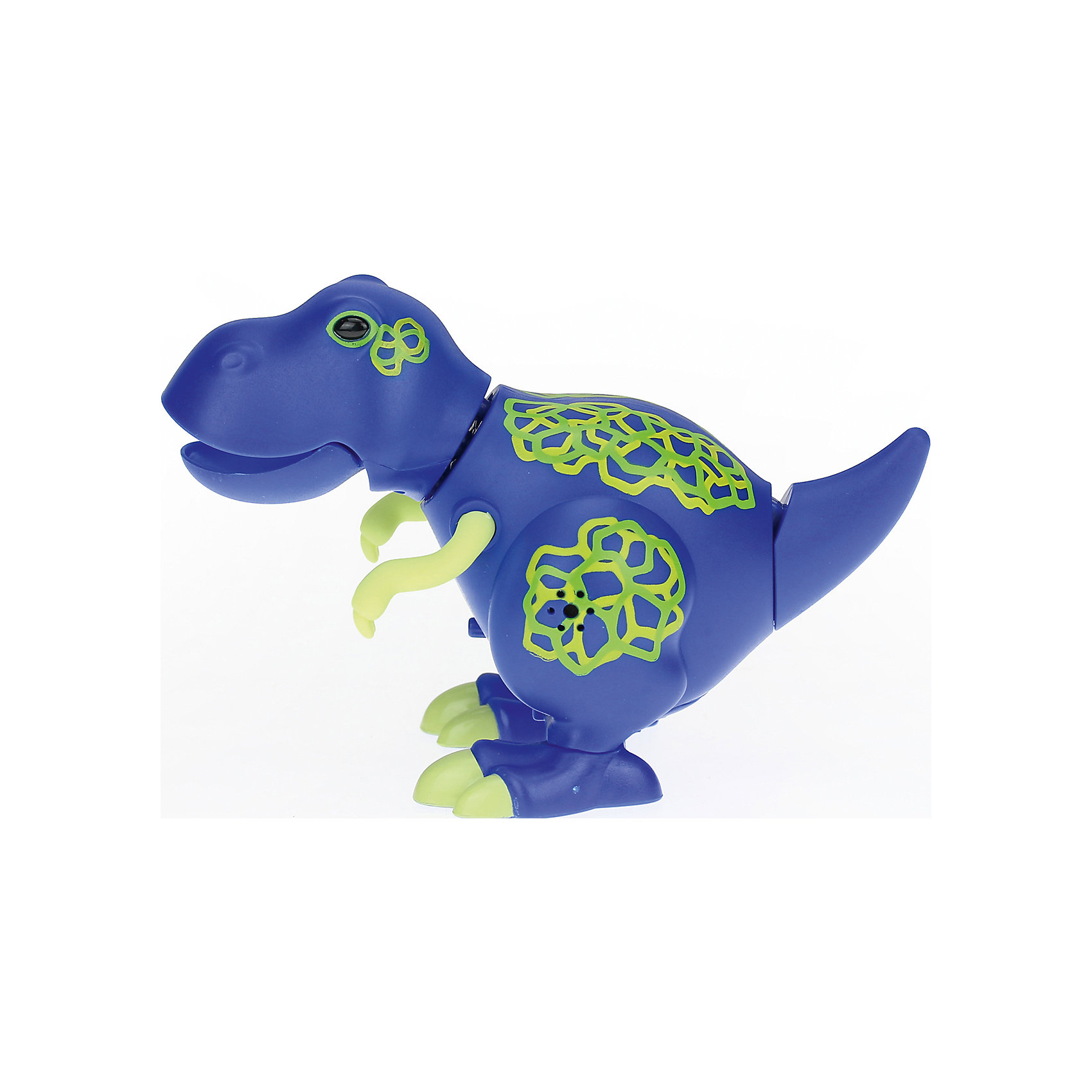 Поющий динозавр Digi Dinos, Troy Поющий динозавр Digi Dinos, TroyИнтерактивные животные<br>Характеристики товара:<br><br>- цвет: синий;<br>- материал: пластик, металл;<br>- батарейки: 3xAG13/LR44, в комплекте;<br>- размер упаковки: 16x10x7 см;<br>- габариты игрушки: 6,5x10x15 см;<br>- умеет петь, рычать, записывать звуки, шевелить головой и хвостом.<br><br>Такая игрушка в виде динозавра поможет ребенку весело проводить время - динозавр умеет петь, рычать, записывать звуки, шевелить головой и хвостом. Это выглядит очень забавно! Игрушка реагирует на звук от специального свистка, который входит в комплект. Также можно приобрести другие игрушки из этой серии - тогда они будут петь хором!<br>Динозавр способен помогать всестороннему развитию ребенка: развивать тактильное восприятие, мелкую моторику, воображение, внимание и логику. Изделие произведено из качественных материалов, безопасных для ребенка. Набор станет отличным подарком детям!<br><br>Игрушку Динозавр от бренда Silverlit можно купить в нашем интернет-магазине.<br><br>Ширина мм: 115<br>Глубина мм: 150<br>Высота мм: 62<br>Вес г: 128<br>Возраст от месяцев: 36<br>Возраст до месяцев: 2147483647<br>Пол: Унисекс<br>Возраст: Детский<br>SKU: 5156845
